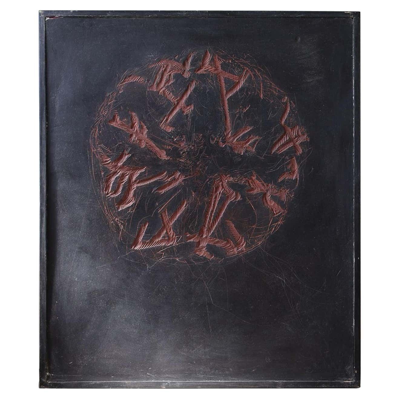 Late 20th Century Wall Art Placenta By Danish Artist John Olsen Juli 1991