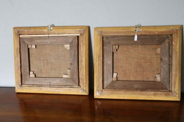 Ancient Pair Of 18th Century Paintings "Gioco Di Putti" In Gold Leaf Frame. photo buy