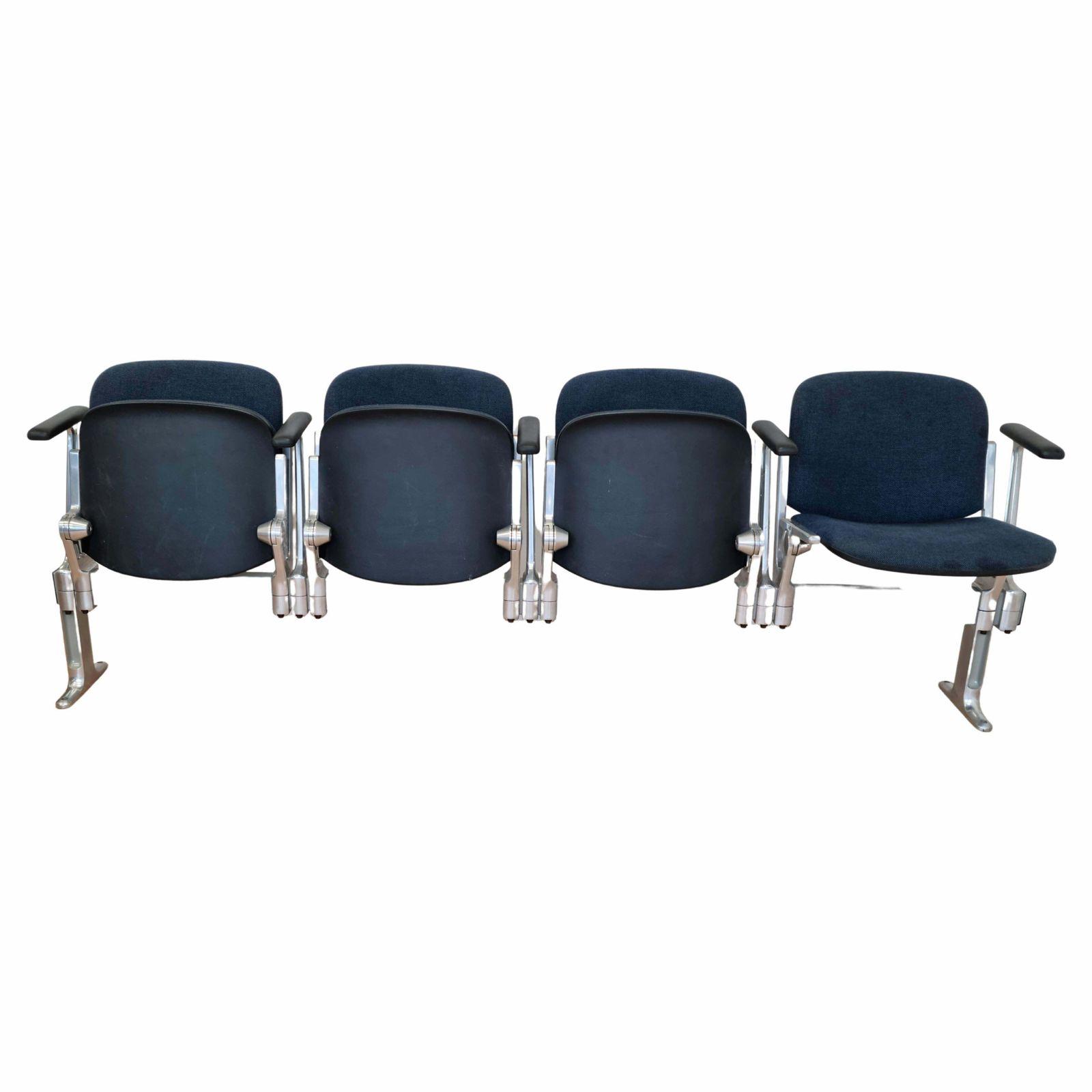 Midcentury Four Seat Bench Castelli, Axis 3000, Giancarlo Piretti, Italy, 1970s