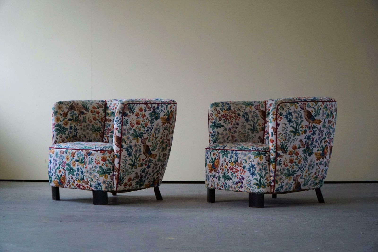 photo furniture Danish Mid Century   Pair Of Curved Club Chairs   Viggo Boesen Style   1940s £6,413.60per Set