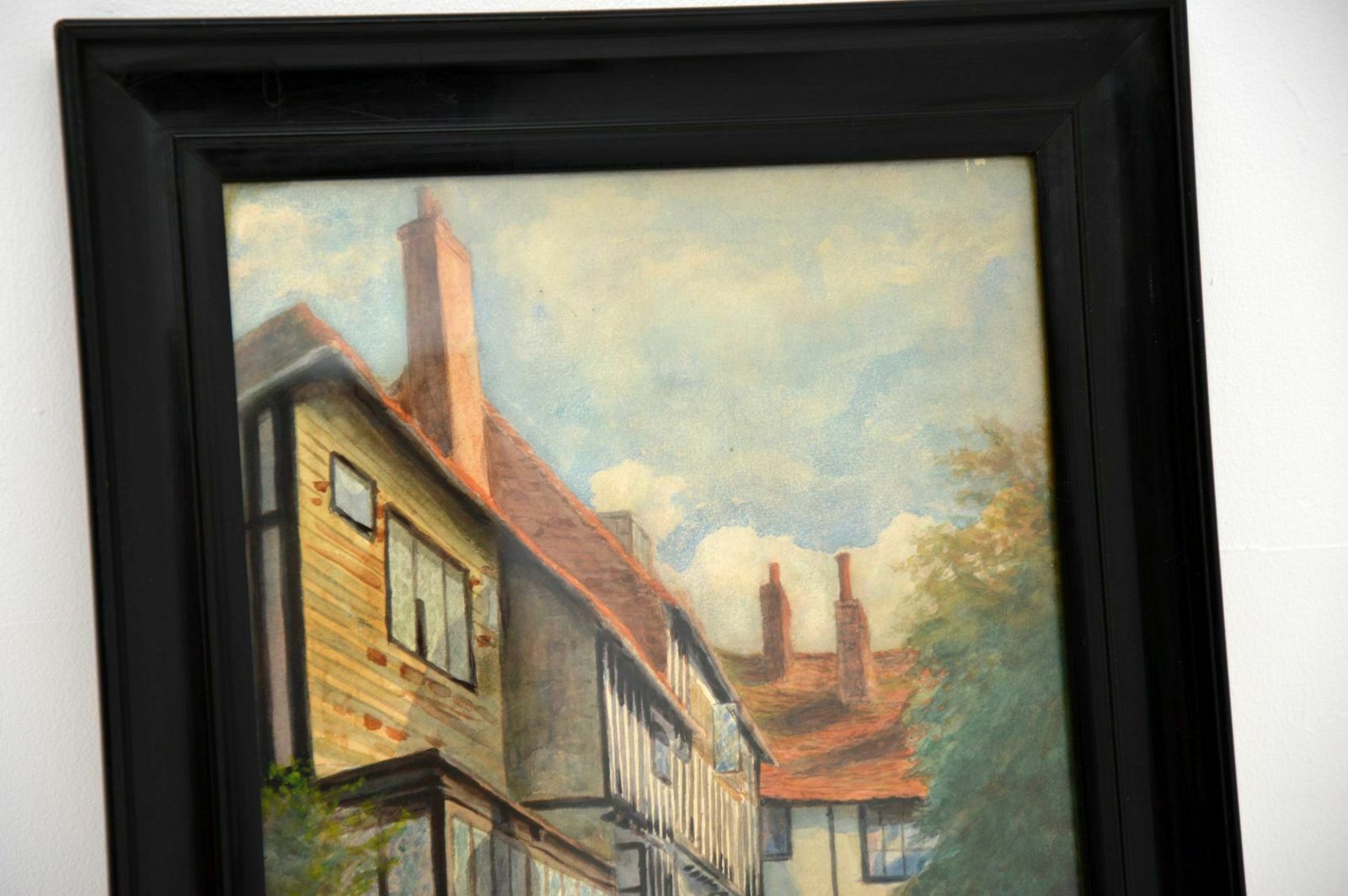 Antique Watercolour Painting Of The Mermaid Inn, Rye By Annie L. Lee photo for sale