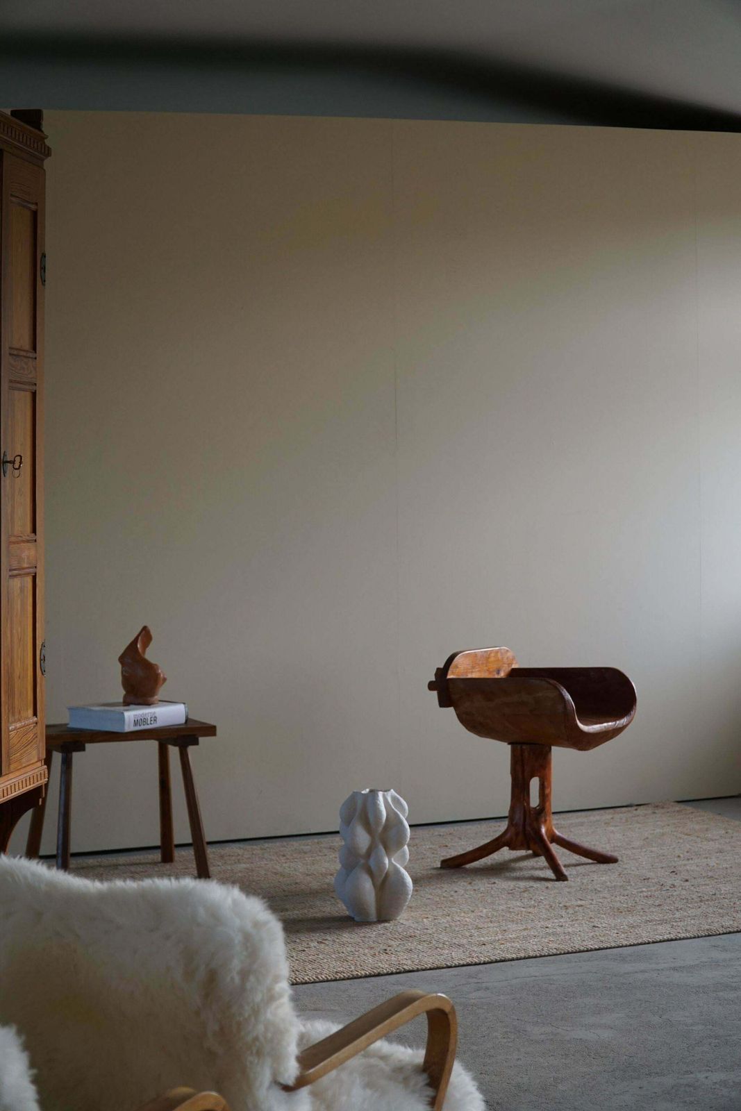 Sculptural Unique Stump Chair By Finnish Matti Martikka In Solid Pine, 1960s photo for sale