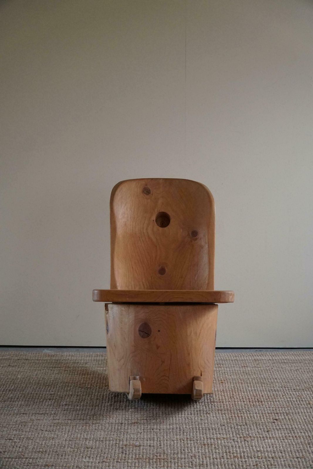 photo vinterior Sculptural Unique Rocking Chair By Finnish Matti Martikka In Solid Pine, 1960s