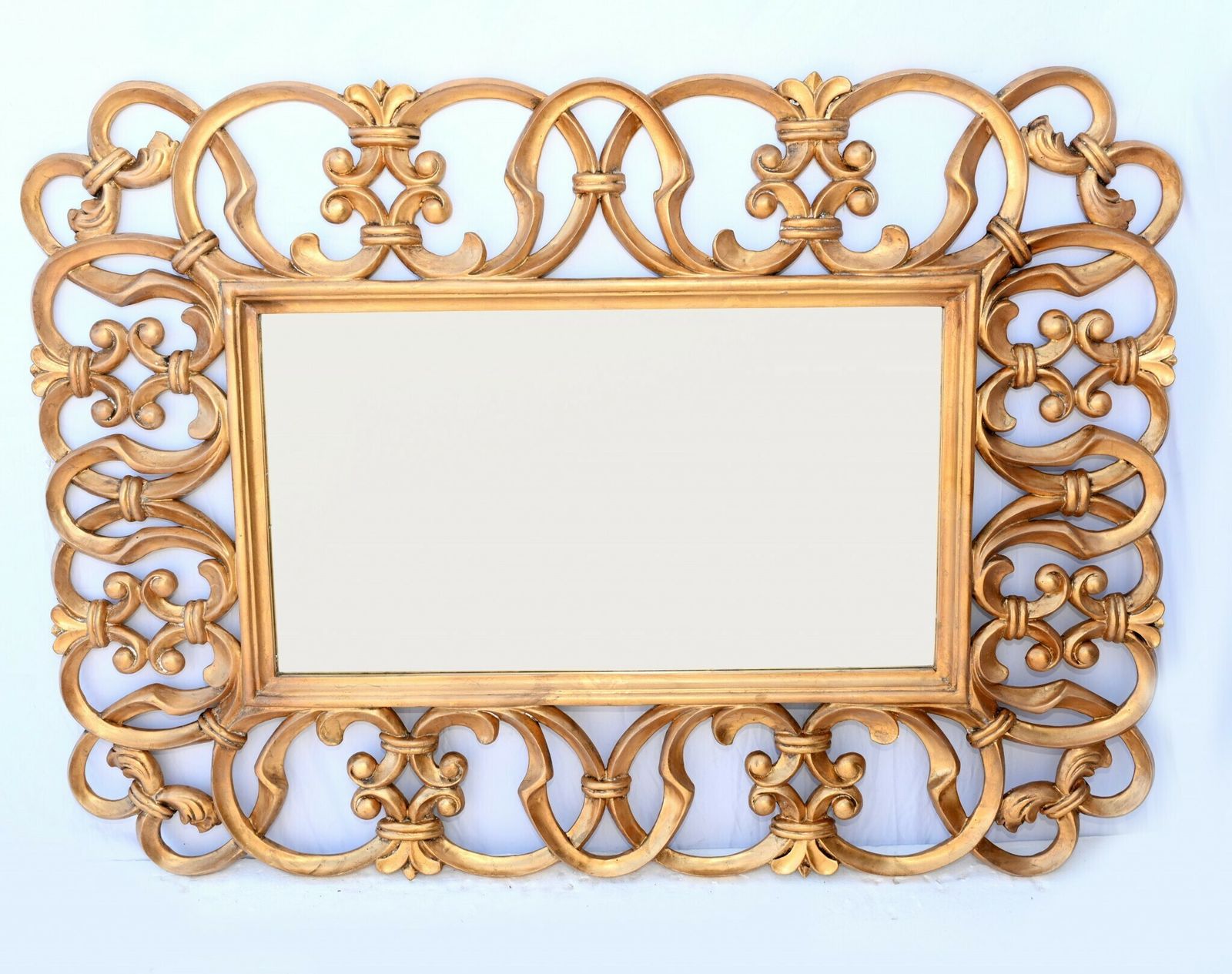 Gilt Gothic Mantle Mirror   Glass Gilded Frame English Interiors