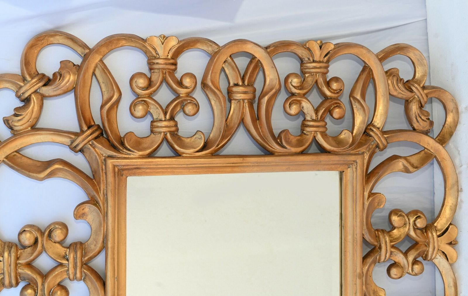 Gilt Gothic Mantle Mirror   Glass Gilded Frame English Interiors photo for sale