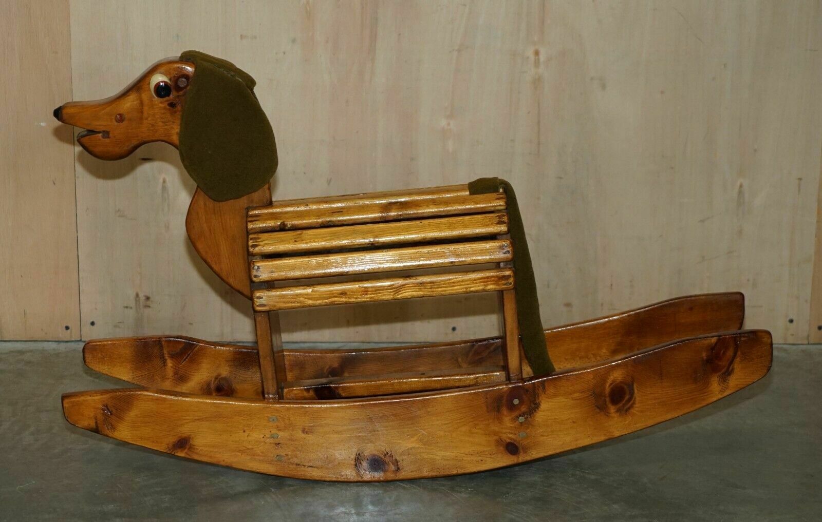 Stunning Hand Made Circa 1930 Childrens Rocking Horse Of A Dachshund Sausage Dog photo furniture