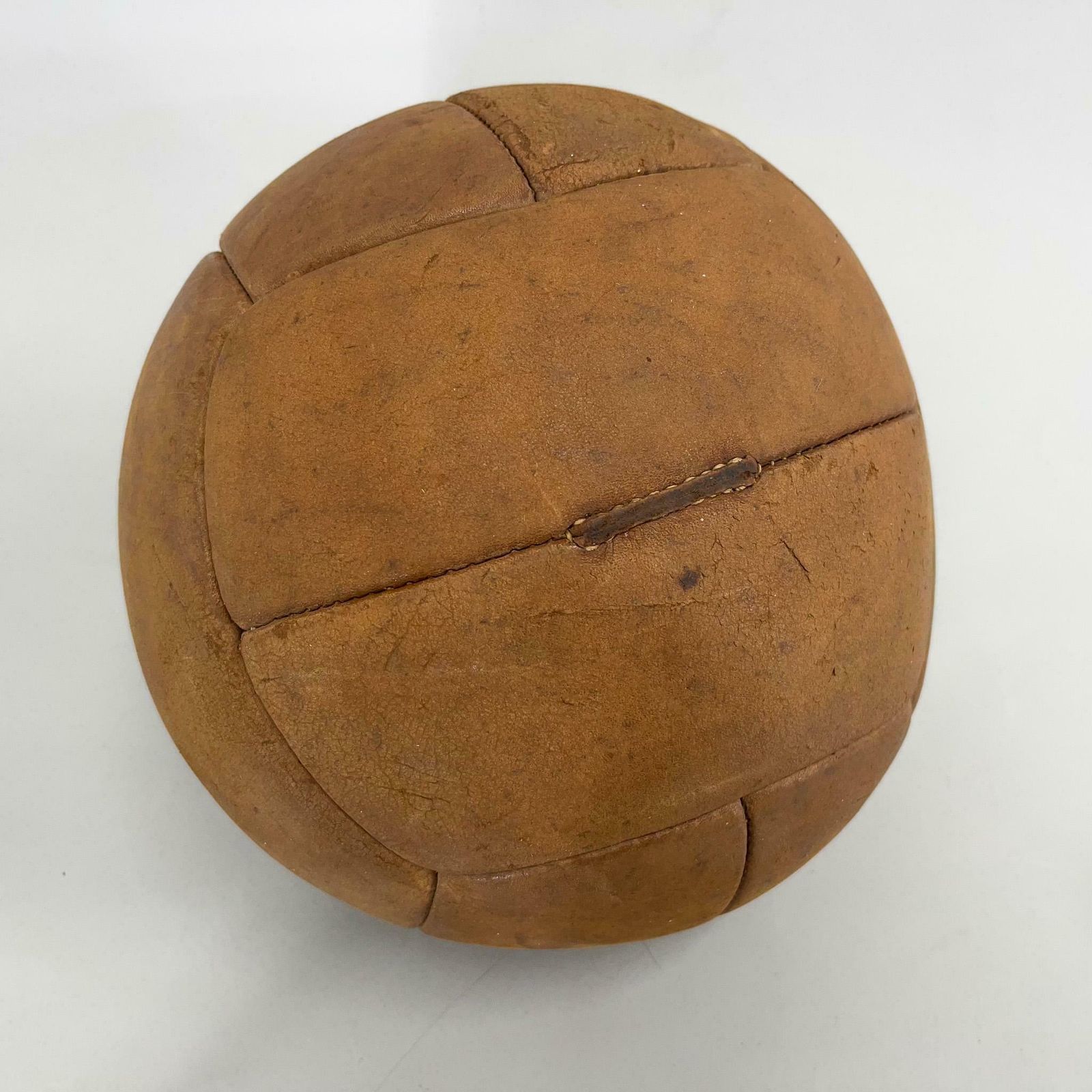Vintage Brown Leather Medicine Ball, 1930's photo furniture