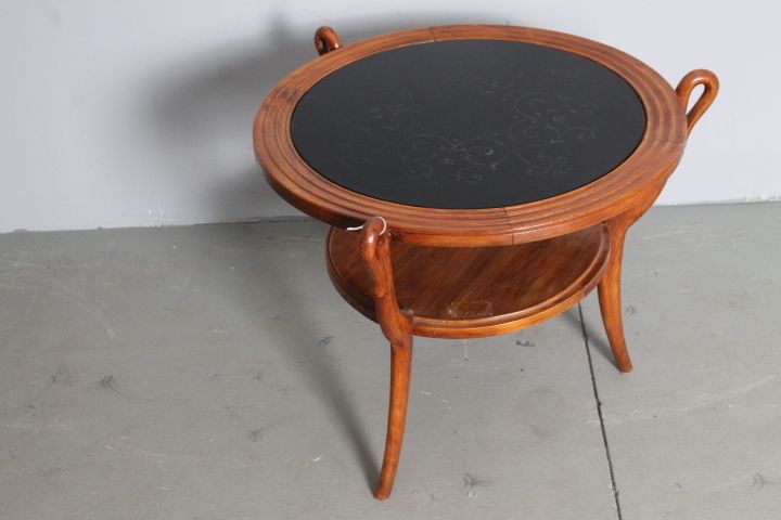 Paolo Buffa Coffee Table, Black Satin Glass Top. 50s Modern Unique Design photo furniture