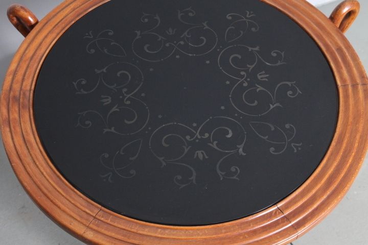 Paolo Buffa Coffee Table, Black Satin Glass Top. 50s Modern Unique Design photo vinterior