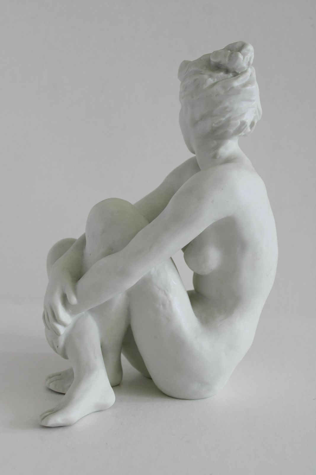 Fritz Klimsch (1870 1960)   Sitting Woman Figure . Germany Rosenthal Classic Rose Collection, Biscuit, H 21,5 Cm photo Art