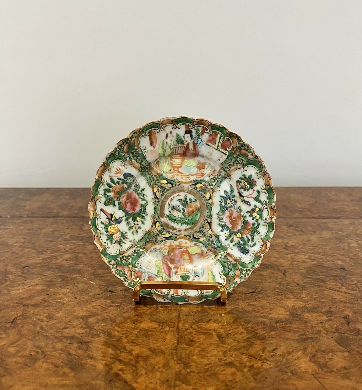 Antique Chinese Quality Famille Rose Hand Painted Plate