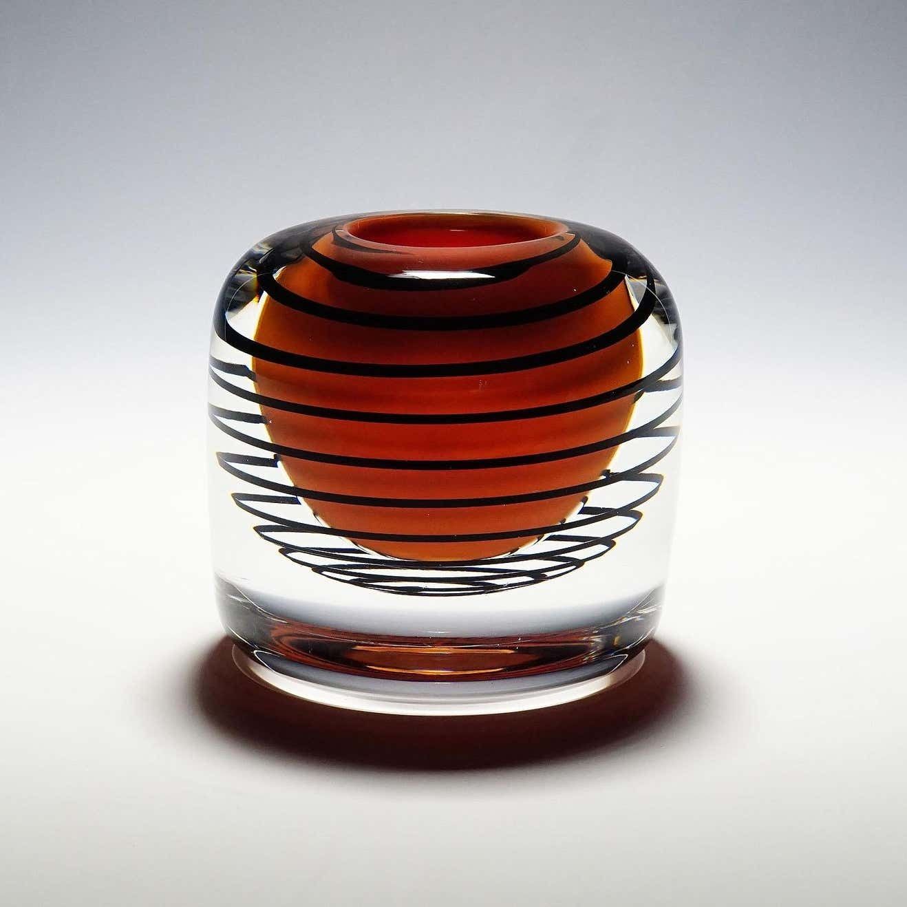 Massive Expo Vase By Olle Alberius For Orrefors Sweden 1973 photo for sale