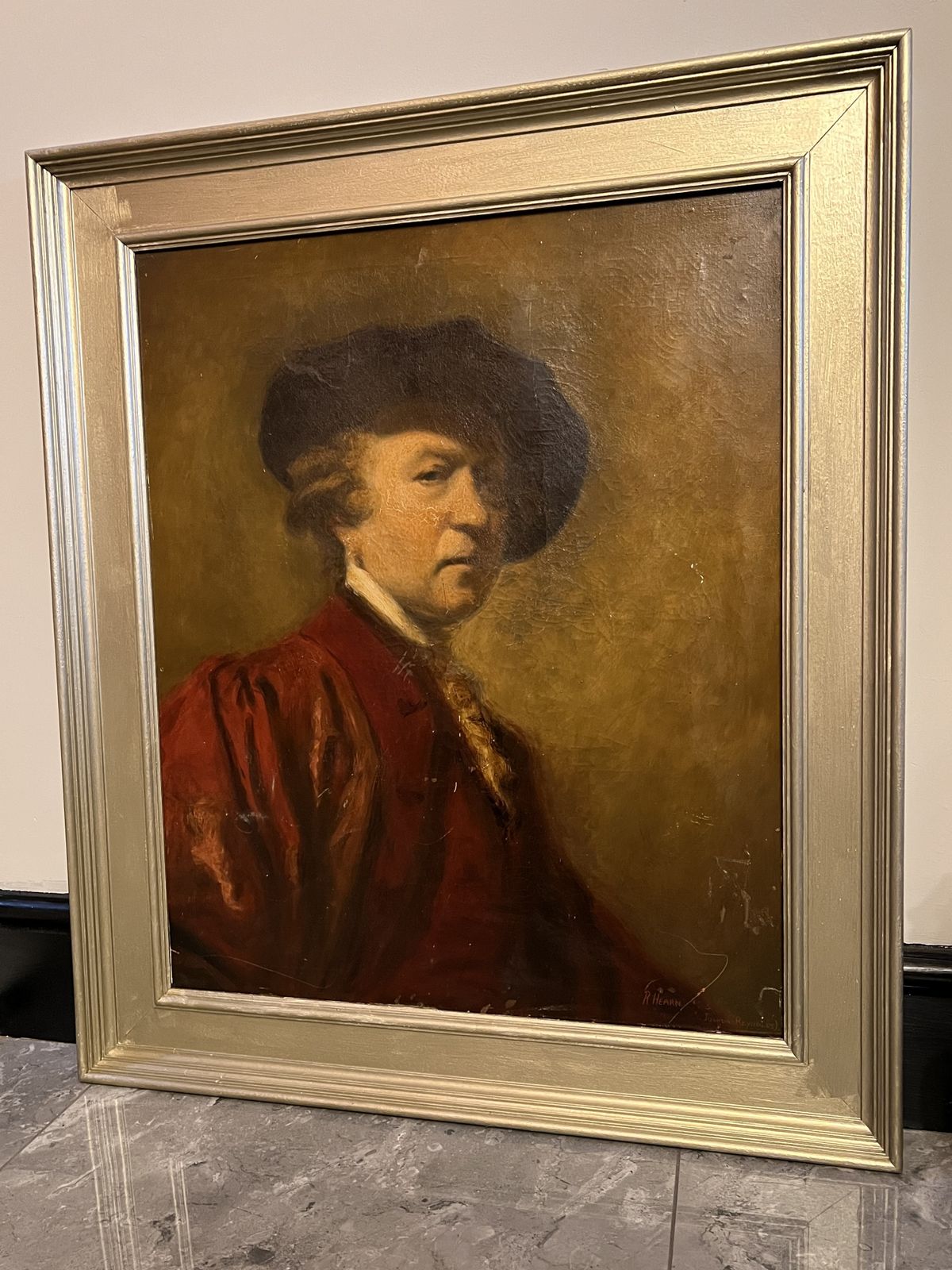 photo for sale Early 19th Century Fine Art Portrait Of  Sir Joshua Reynolds By Artist R Hearn