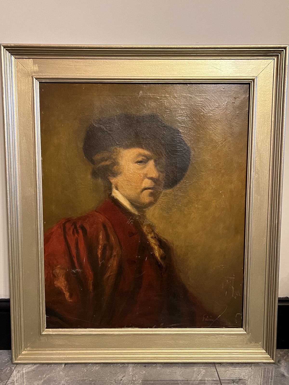 Art Early 19th Century Fine Art Portrait Of  Sir Joshua Reynolds By Artist R Hearn photo