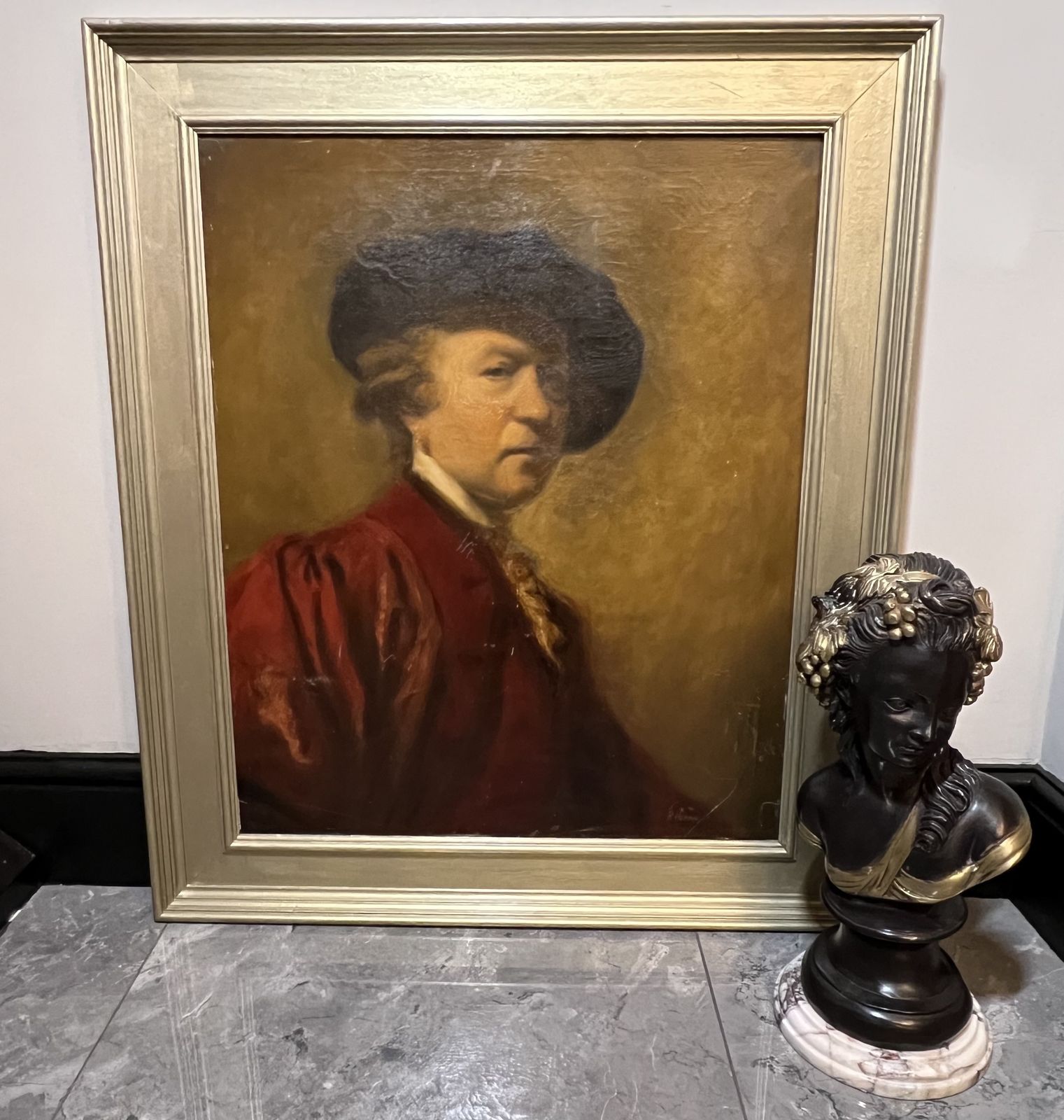 Early 19th Century Fine Art Portrait Of  Sir Joshua Reynolds By Artist R Hearn