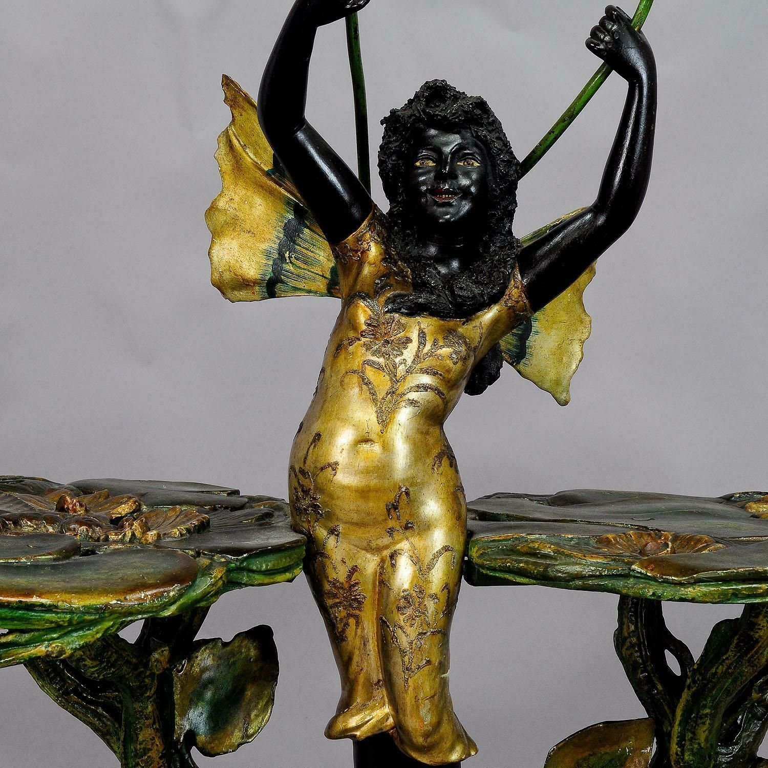 19th Century Venetian Grotto Table With Fairy Tale Elf