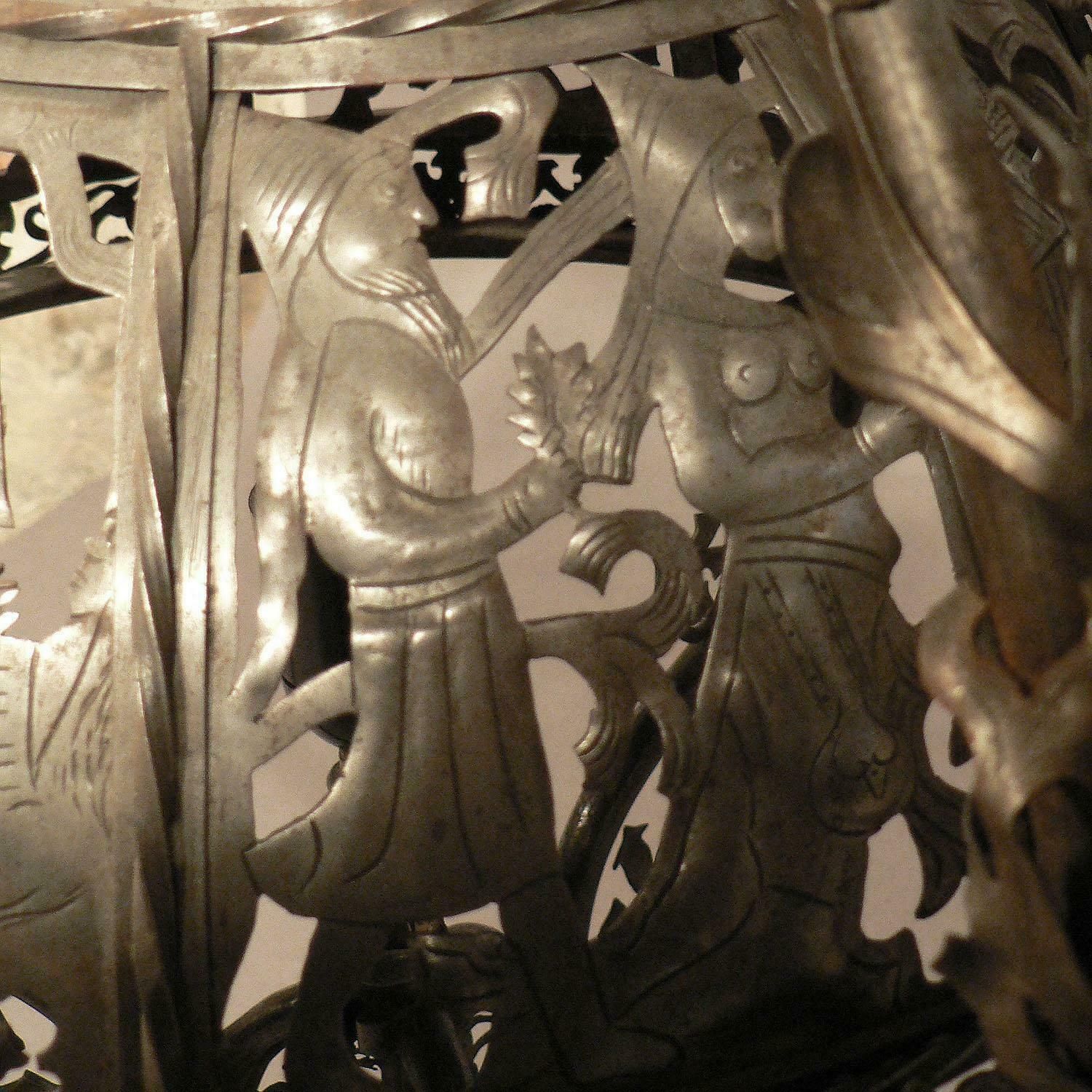Antique Handforged Mediaeval Iron Lustre From A German Castle photo vinterior