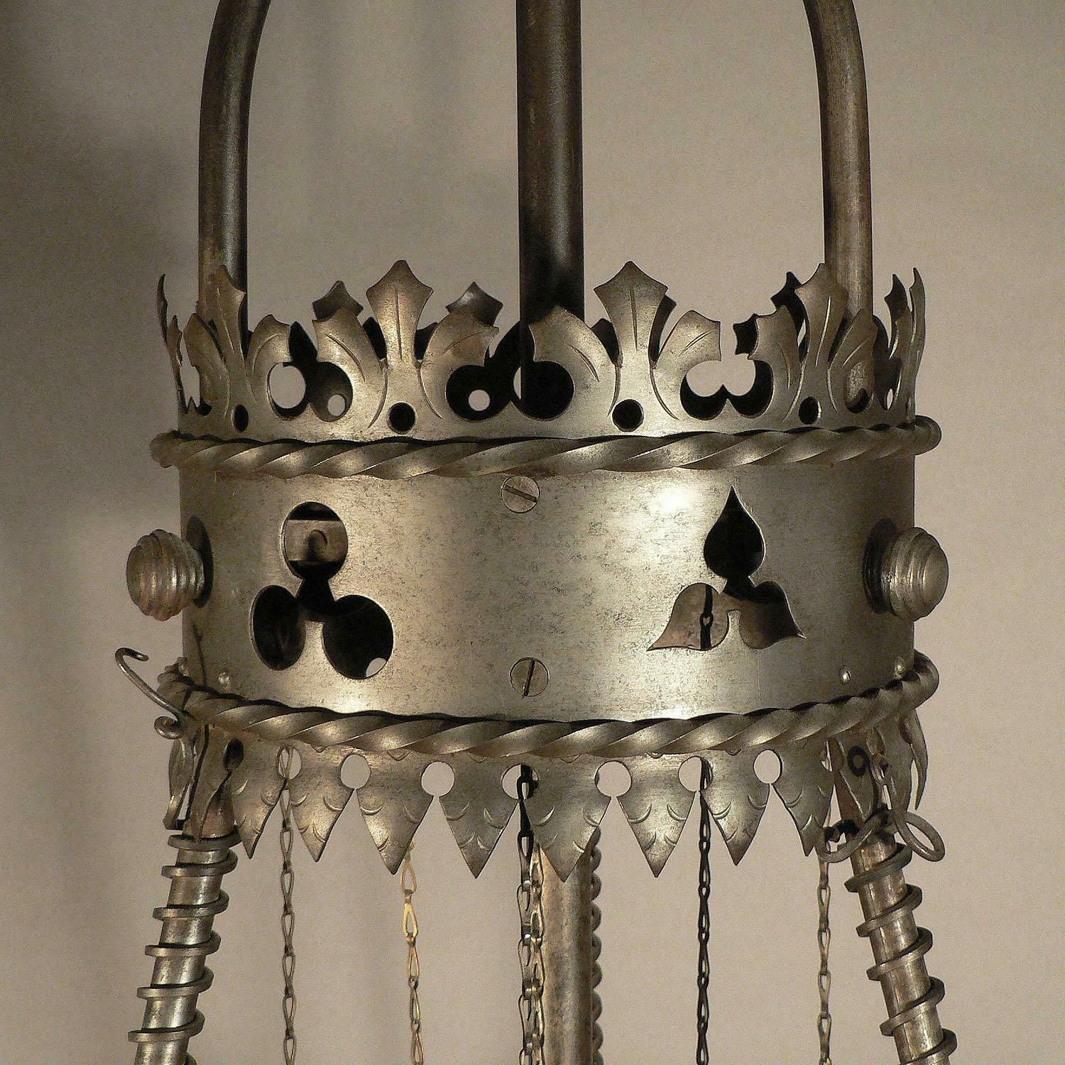 photo furniture Antique Handforged Mediaeval Iron Lustre From A German Castle