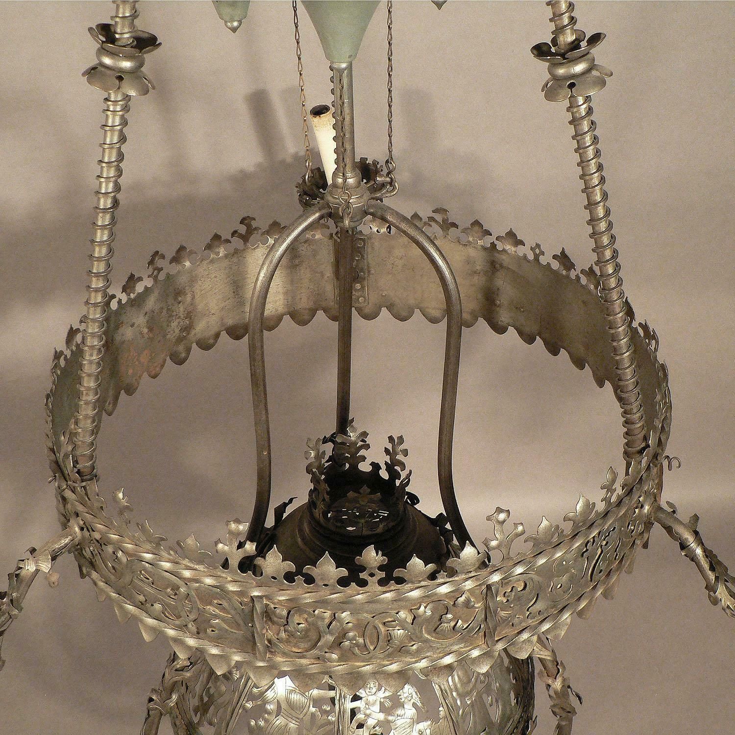 Home Decor Antique Handforged Mediaeval Iron Lustre From A German Castle photo