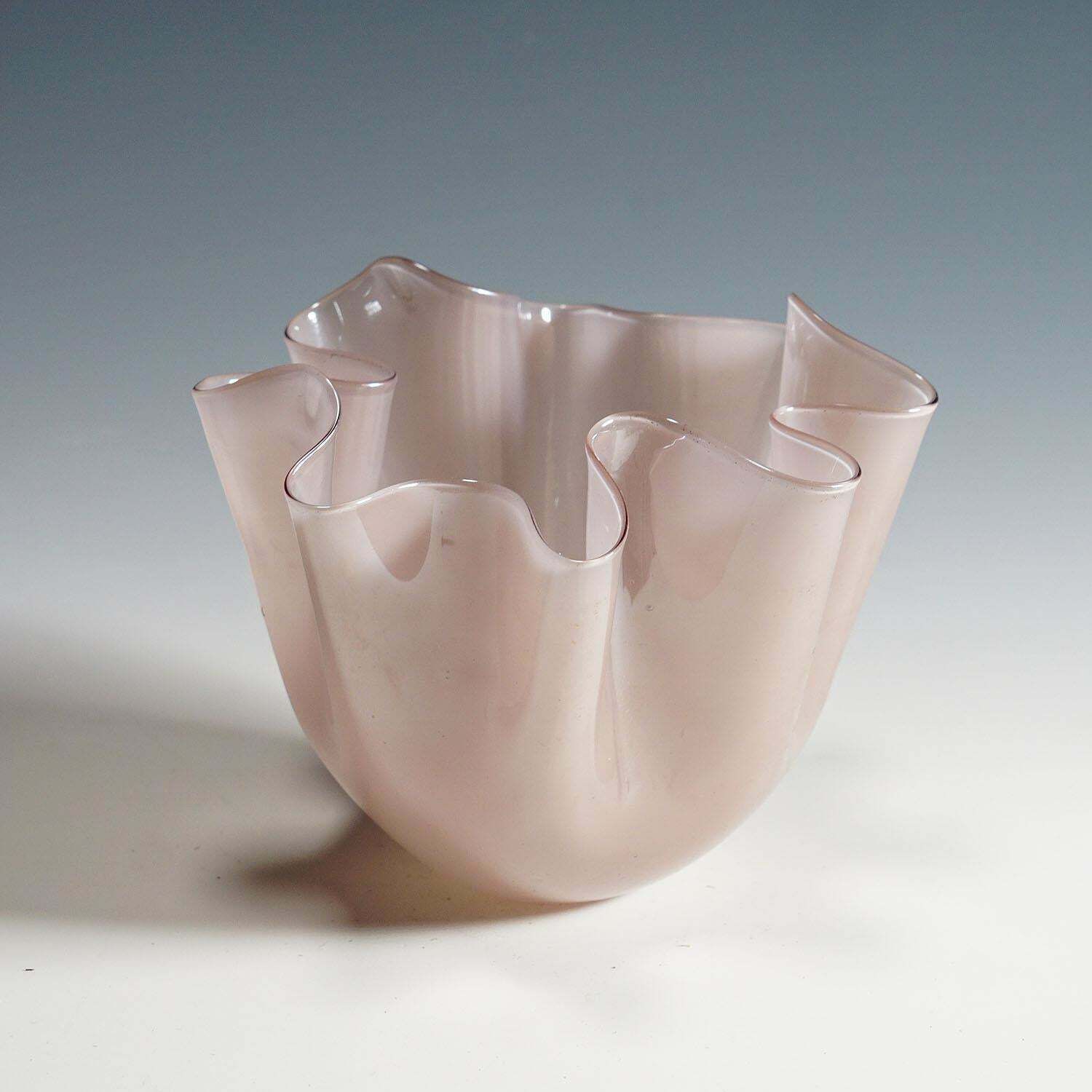 Venini Vase ''Fazzoletto Opalino'', By Fulvio Bianconi, 1950s