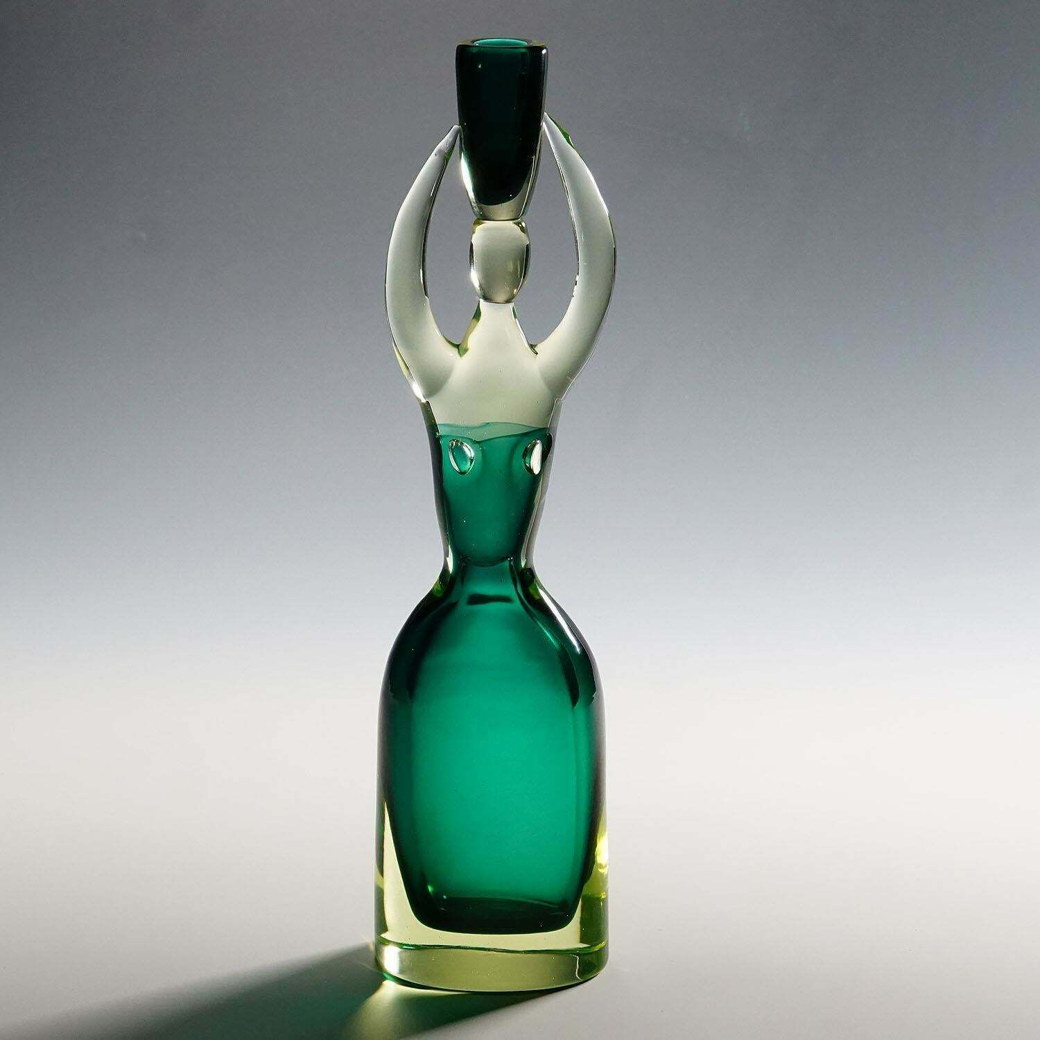 Large Cenedese (Attr.) Sommerso Glas Candle Stick Designed By Antonio Da Ros photo furniture
