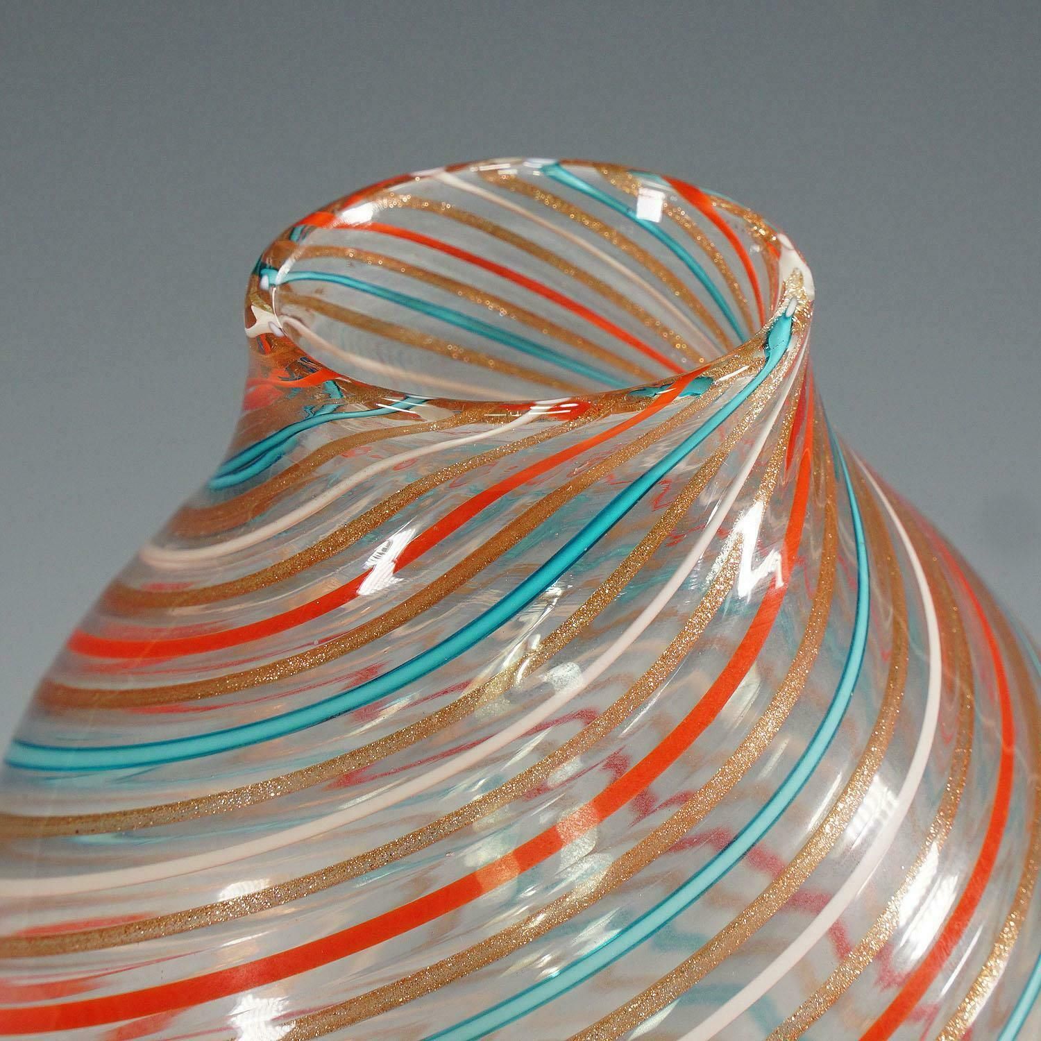Fratelli Toso Multicoloured A Canne Vase, Murano, Italy, Circa 1965 photo buy