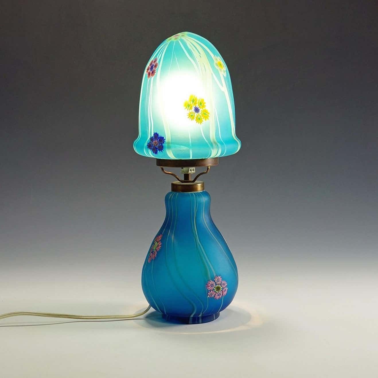 Lighting Vintage Fratelli Toso Millefiori Desk Lamp, Murano Circa 1950 photo