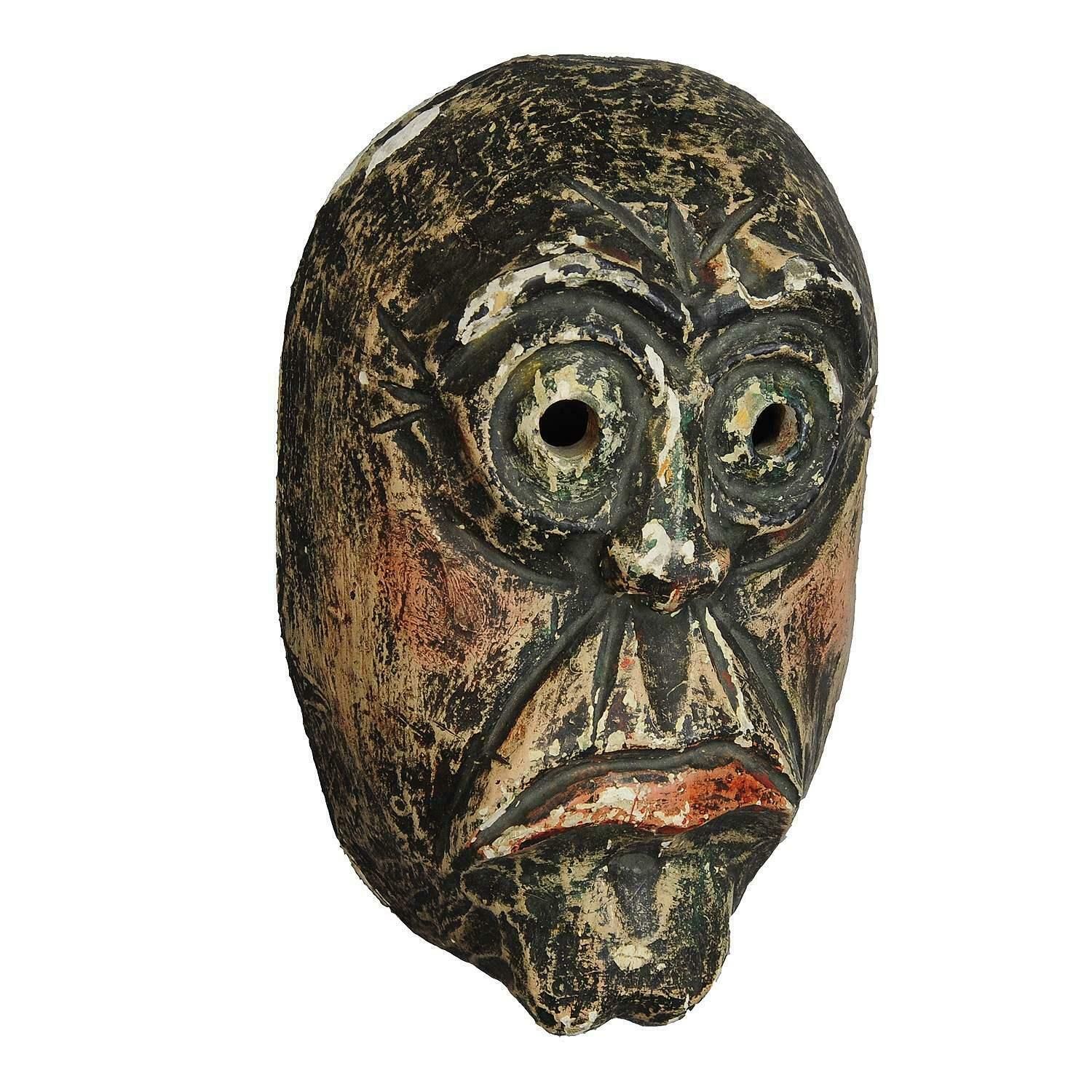 Traditional Handcarved And Painted Tyrolian Carnival Mask photo Home Decor