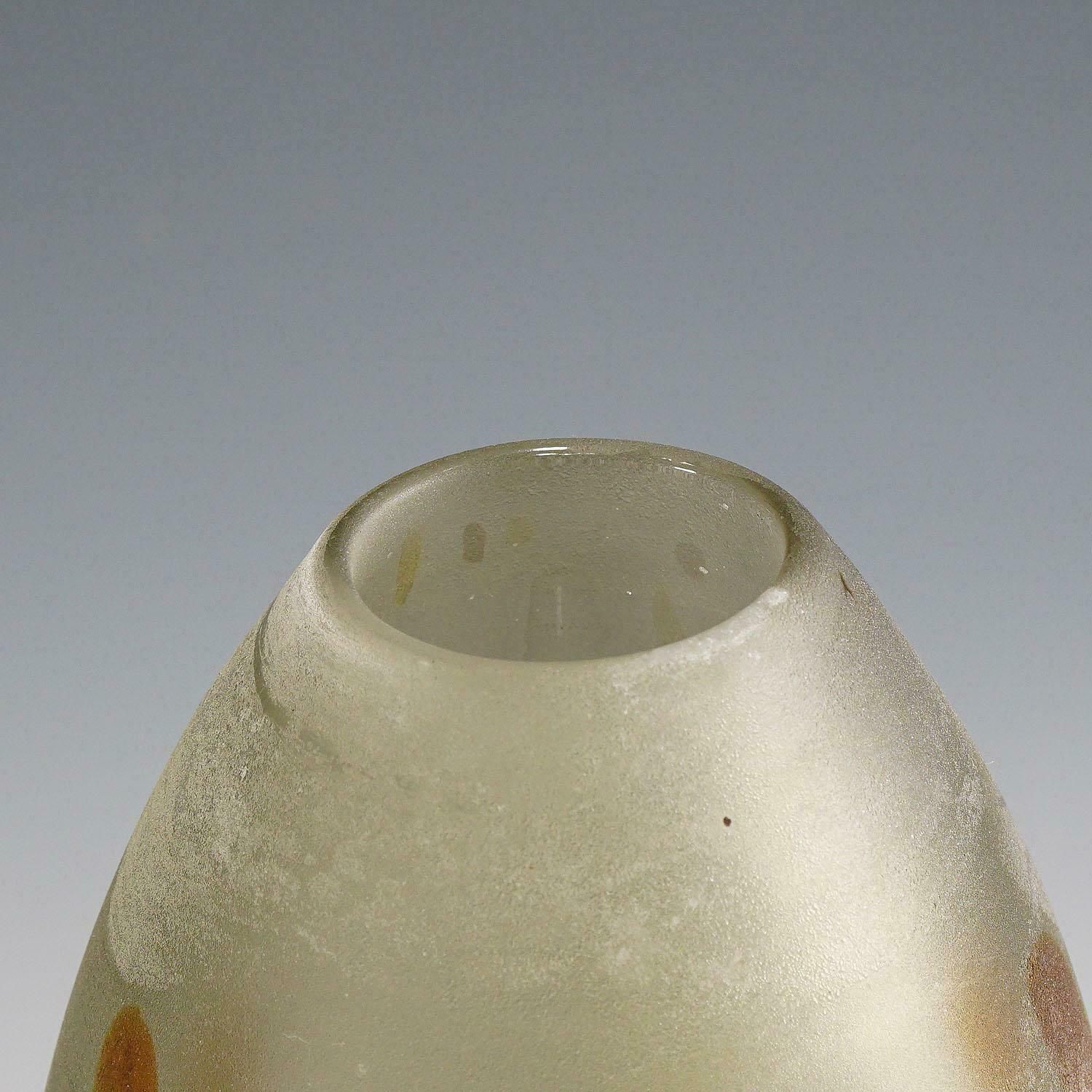 Gino Cenedese ''A Scavo'' Glass Vase With Fall Leaves photo buy
