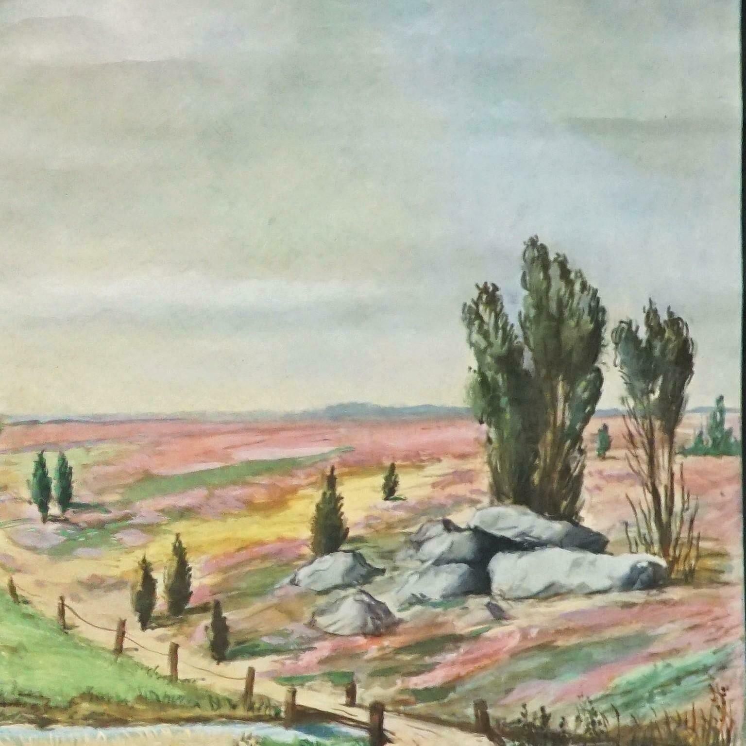 Landscape Scenery Heathlands Cottagecore Vintage Wall Chart Poster photo Art