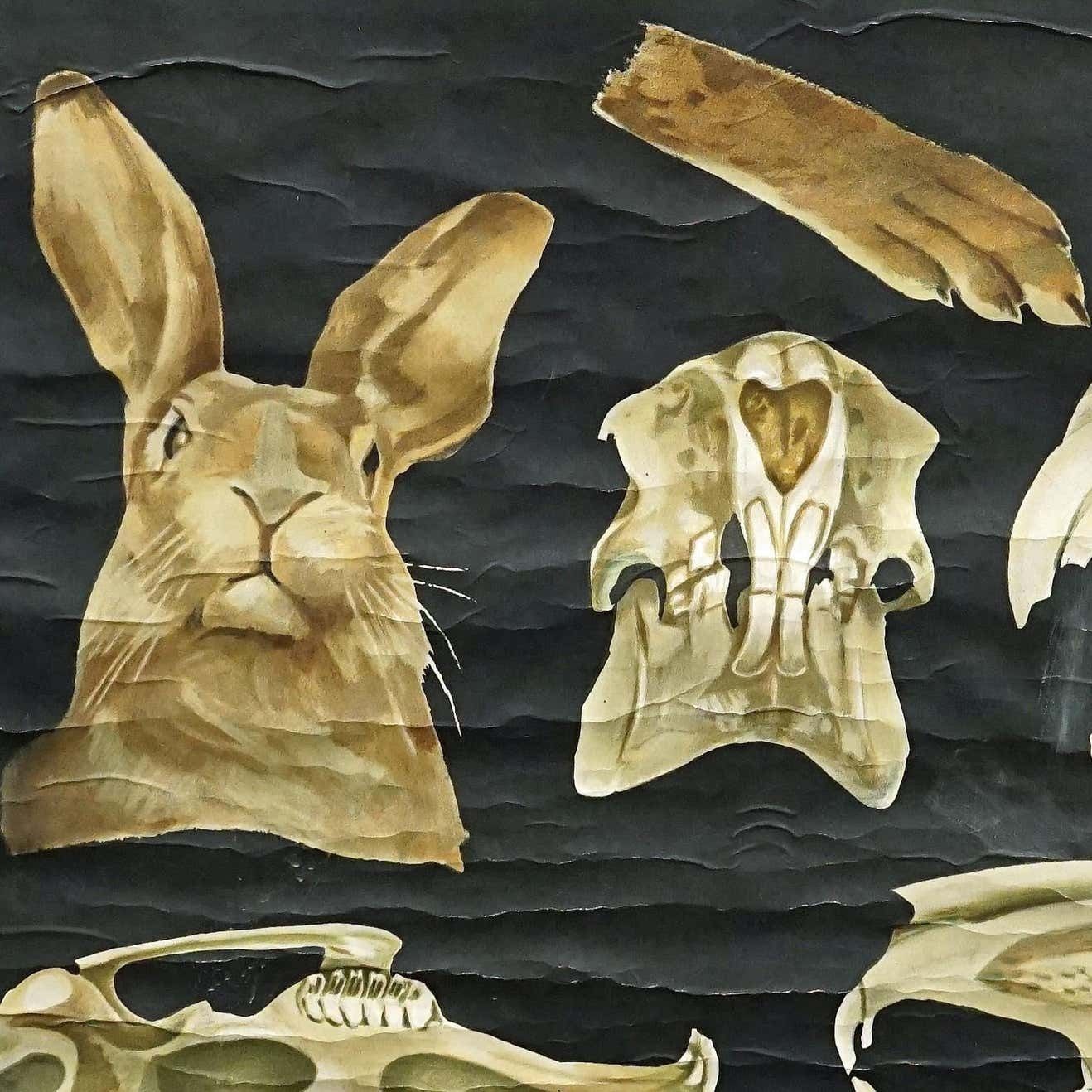Old Mural Jung Koch Quentell Hare Rabbit Countrylife Rollable Wall Chart photo Art