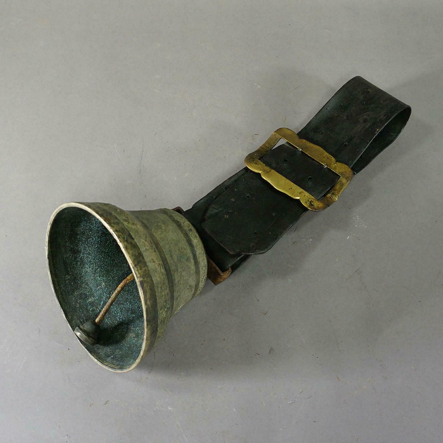 Antique Casted Bronze Cow Bell Made In Switzerland, Ca. 1930 photo for sale