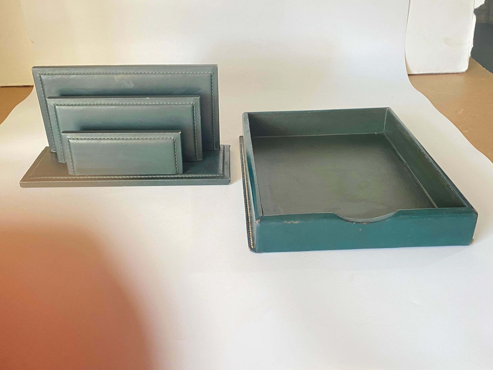 photo furniture Desk Accessories, Letter Holder By Jacques Adnet And Letter Tray Paper Holder