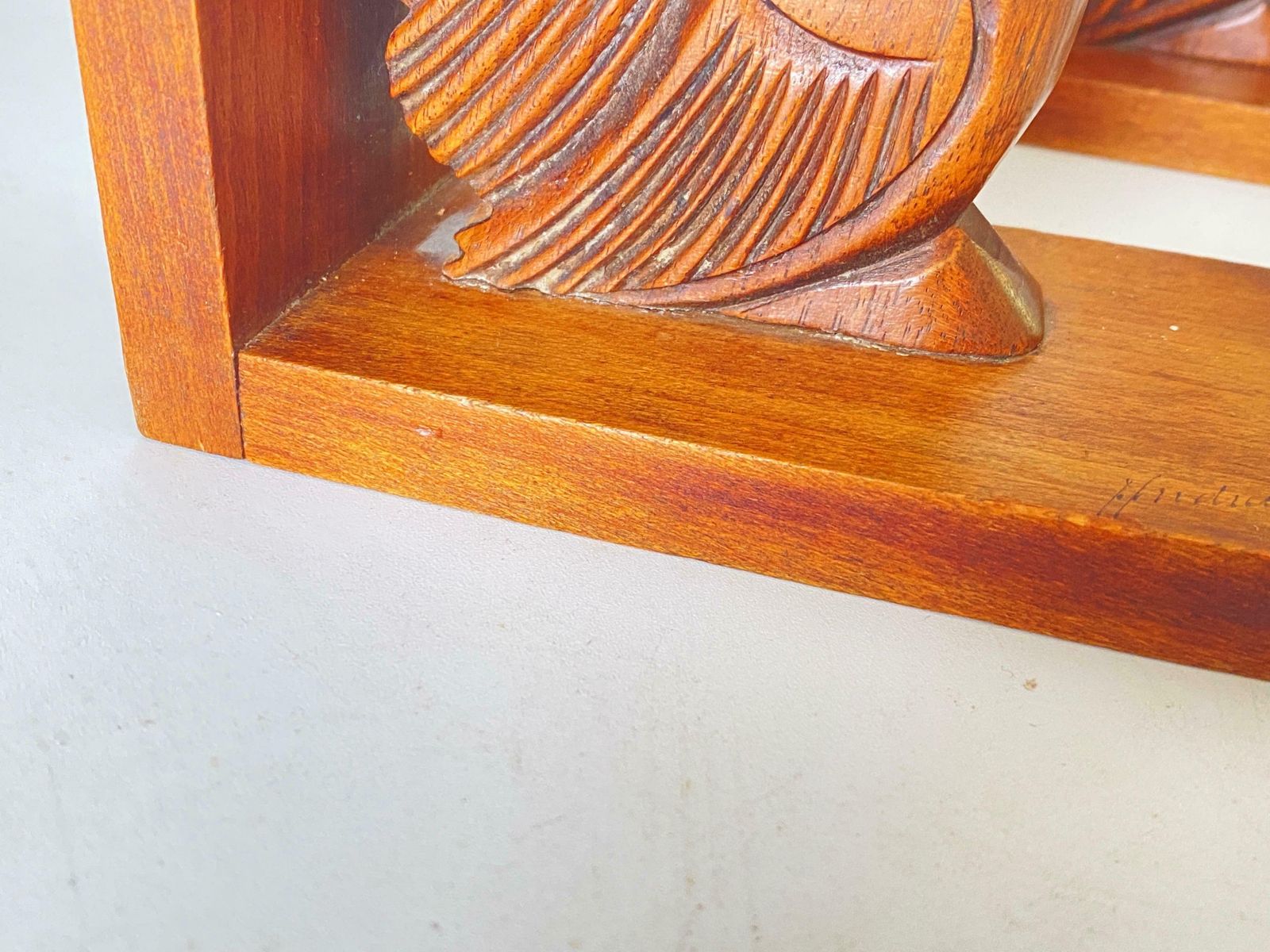 Pair Of Art Deco Birds Bookends, Wood, Brown, France, 1940 photo 273.0