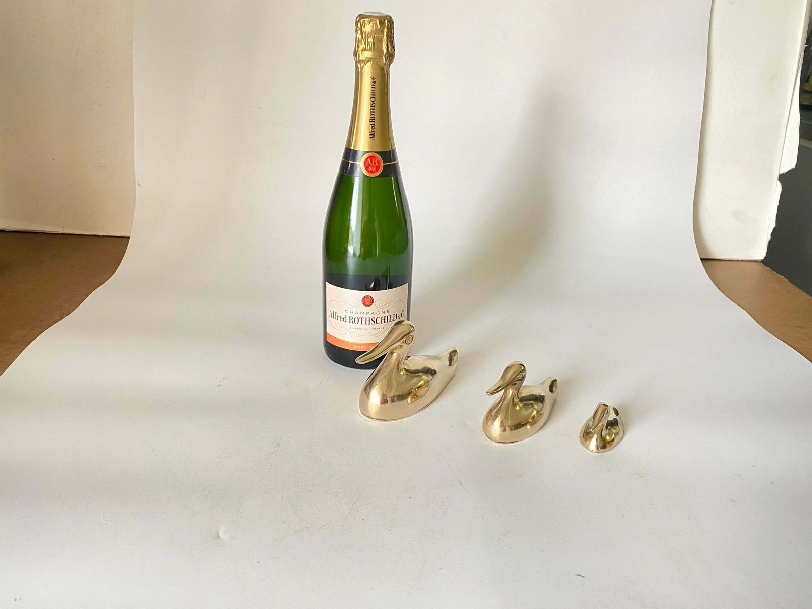 Decorative Set Of 3 Sculptures Shaped, In Brass, France, 1970s photo 381.0
