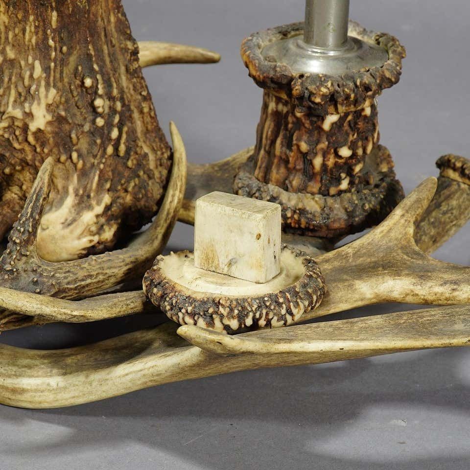 Antique Antler Smoking Desk Set, Circa 1900 photo for sale