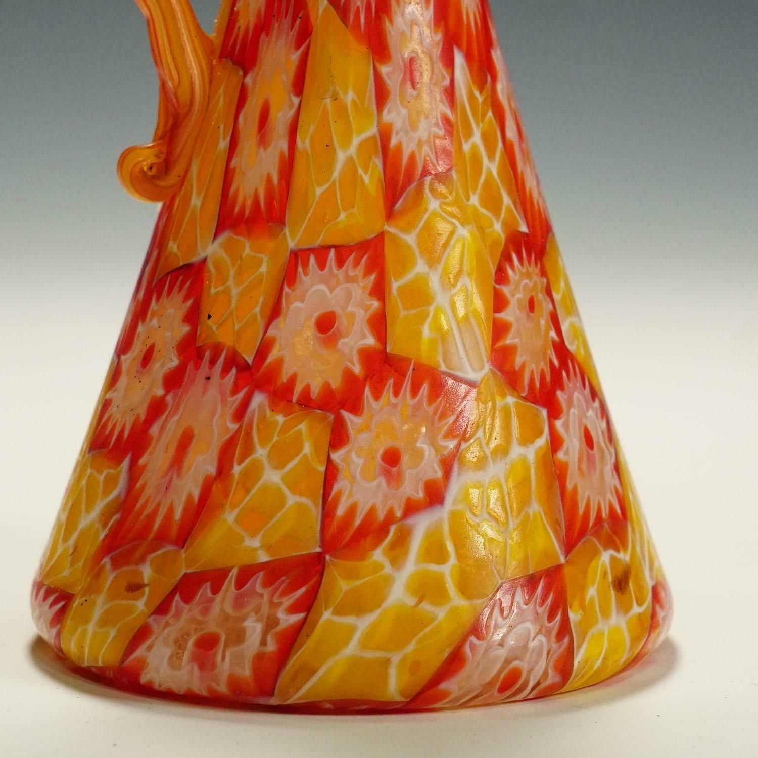 Antique Millefiori Jug With Handles By Fratelli Toso, Murano, Circa 1920 photo buy