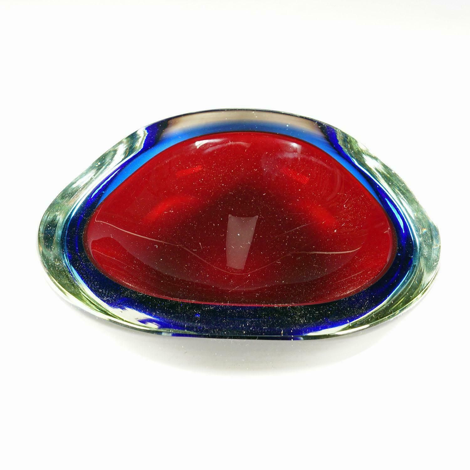 Mid Century Modern Murano Sommerso Art Glass Bowl 1960s photo 547.0