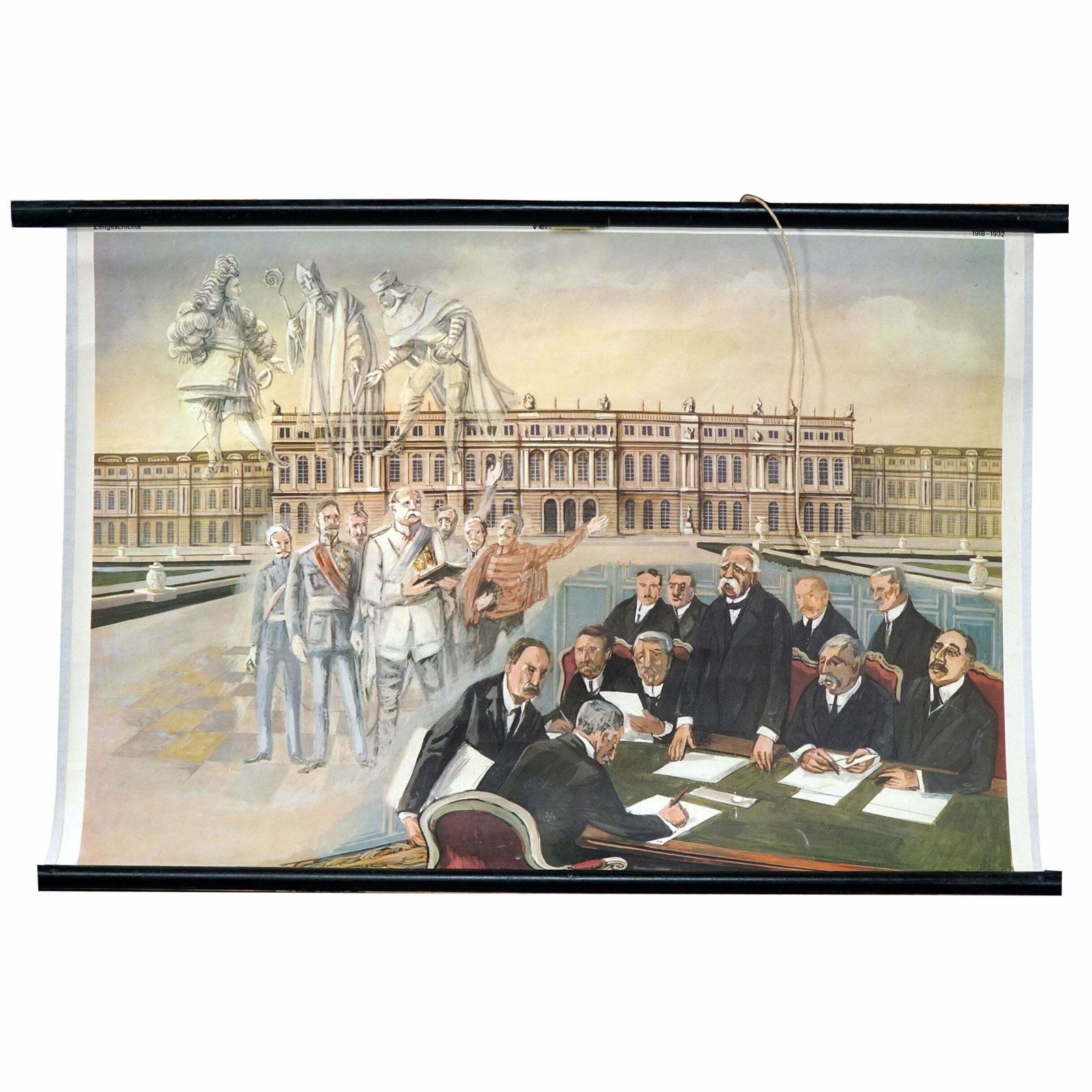History First World War Wall Chart Versailles Treaty Vintage Rollable Poster