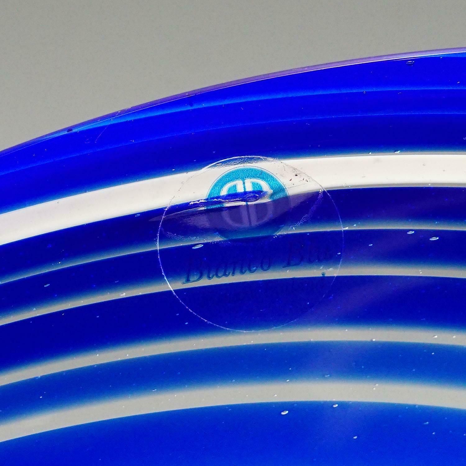 Large Filigree Glass Plate By Tarmo Maaronen For Bianco Blu, Fiscars Finnland photo buy
