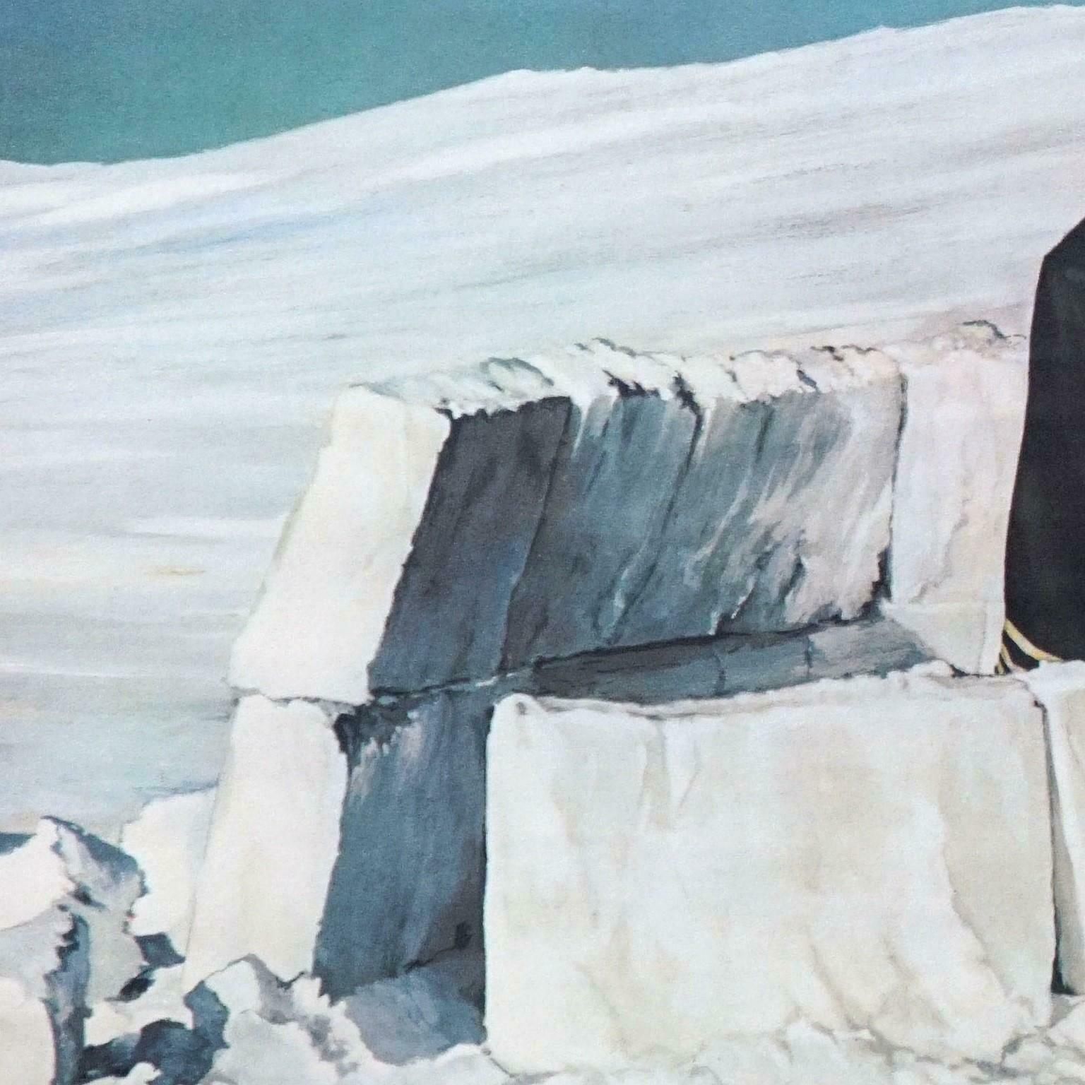 Vintage Wall Chart Countrycore Poster Igloo With Eskimo Arctic Winter Lifestyle photo furniture