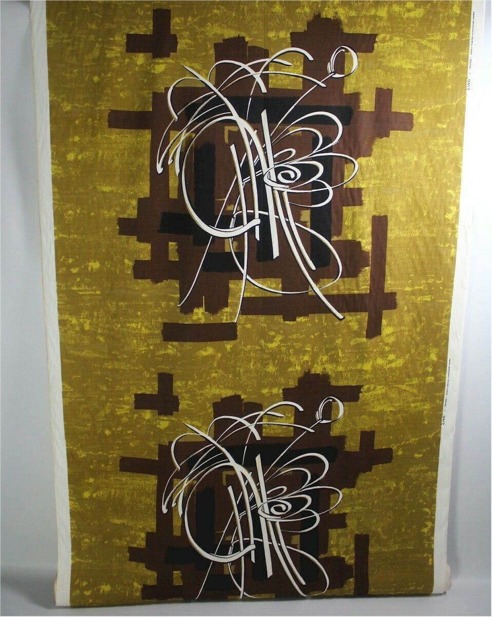 "Ling" For Tootal .Roll Of Screen Painted Furnishing Fabric