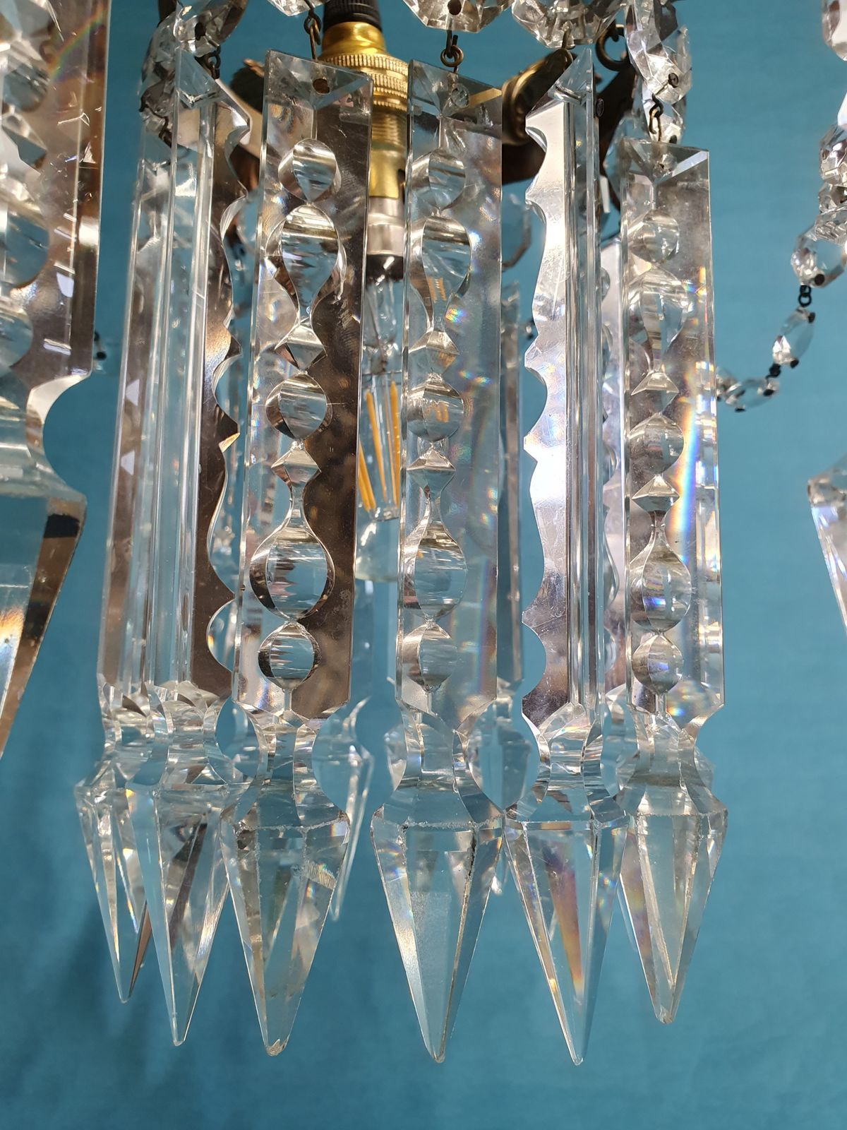 Early 20th Century Small Lustre Chandelier photo vintage