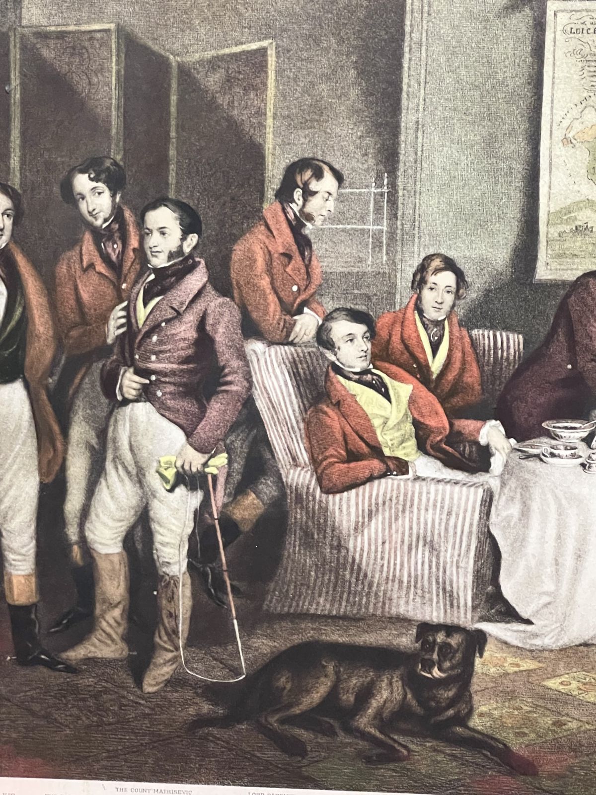 'The Melton Breakfast' Hand Tinted Lithography After Hudgson And Graves 1839 Publication Set In Acanthus Gilt Wood Frame photo 775.0