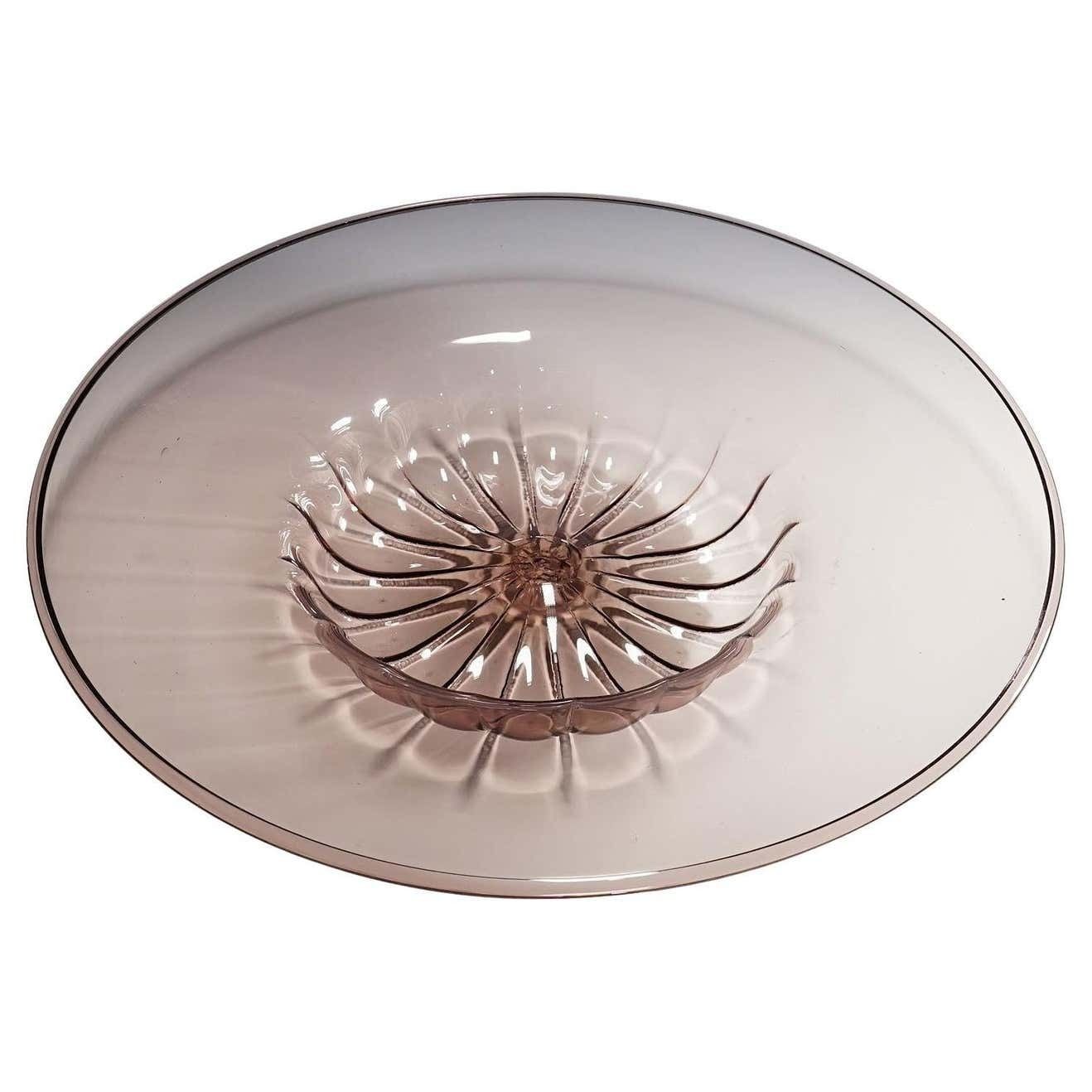 Very Large Vetro Soffiato Glass Dish By Vittorio Zecchin For Venini Murano