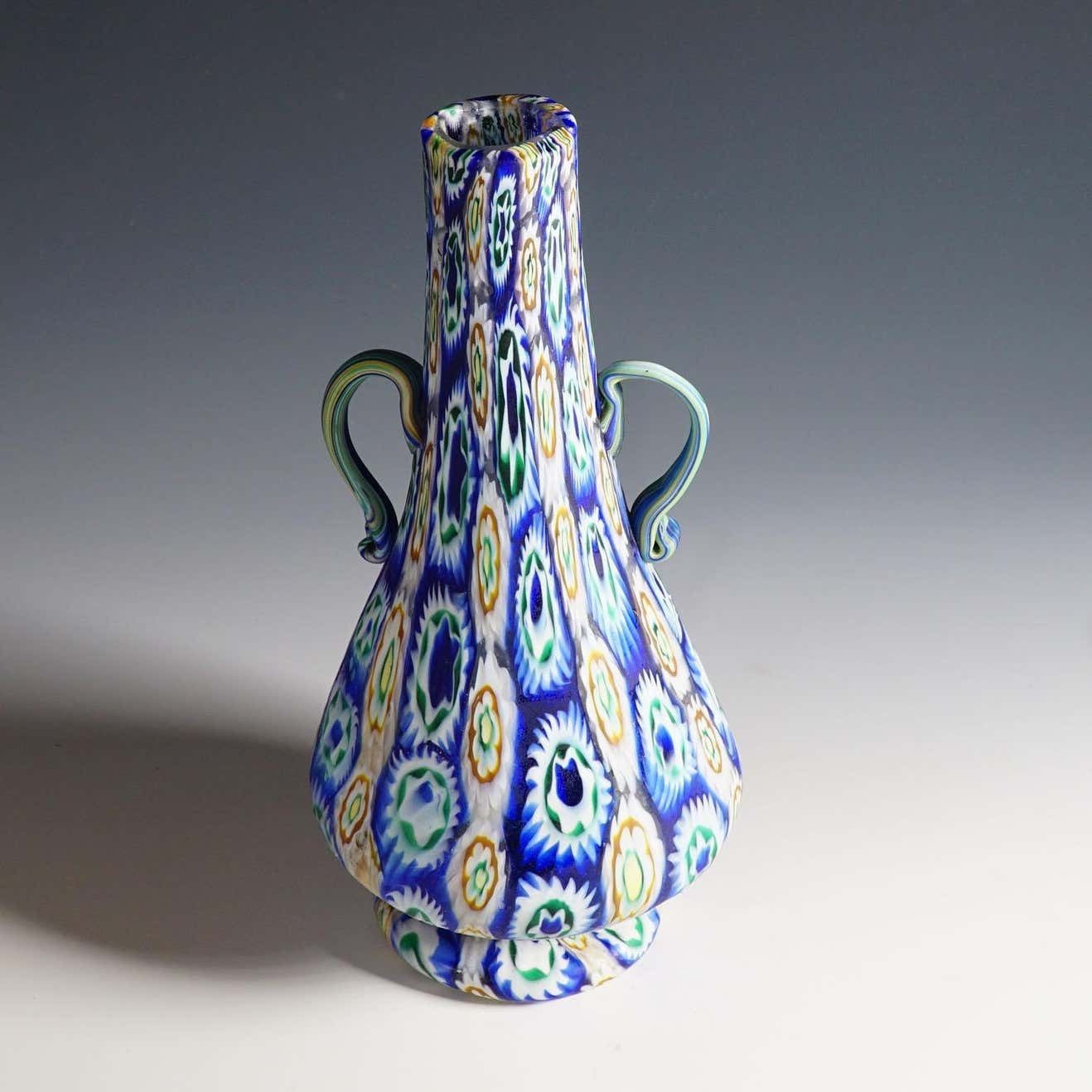 Vetreria Fratelli Toso Millefiori Murrine Vase Murano Early 20th Century photo for sale