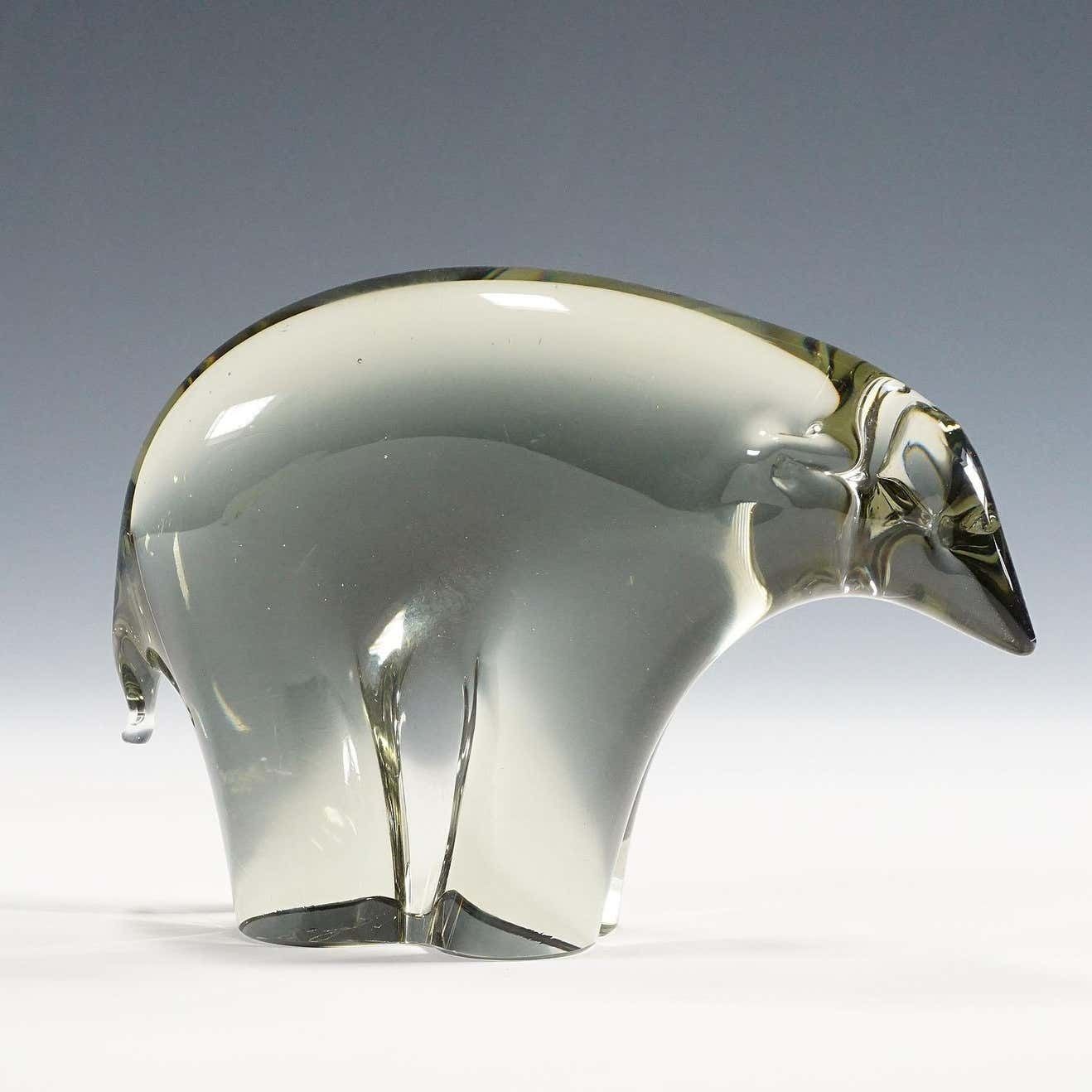 Sculpture Of A Ice Bear Designed By Livio Seguso Ca 1970s photo Art