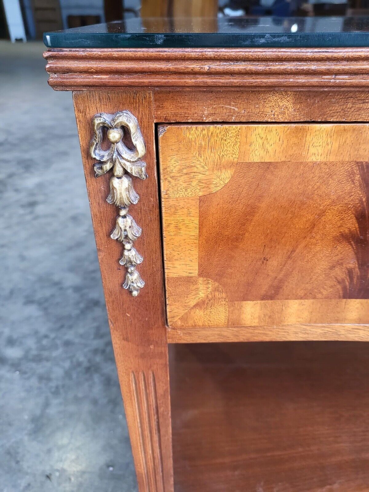 Antique Repro French Inlaid 2 Tier Serpentine Sideboard Server Cutlery Drawers photo Furniture