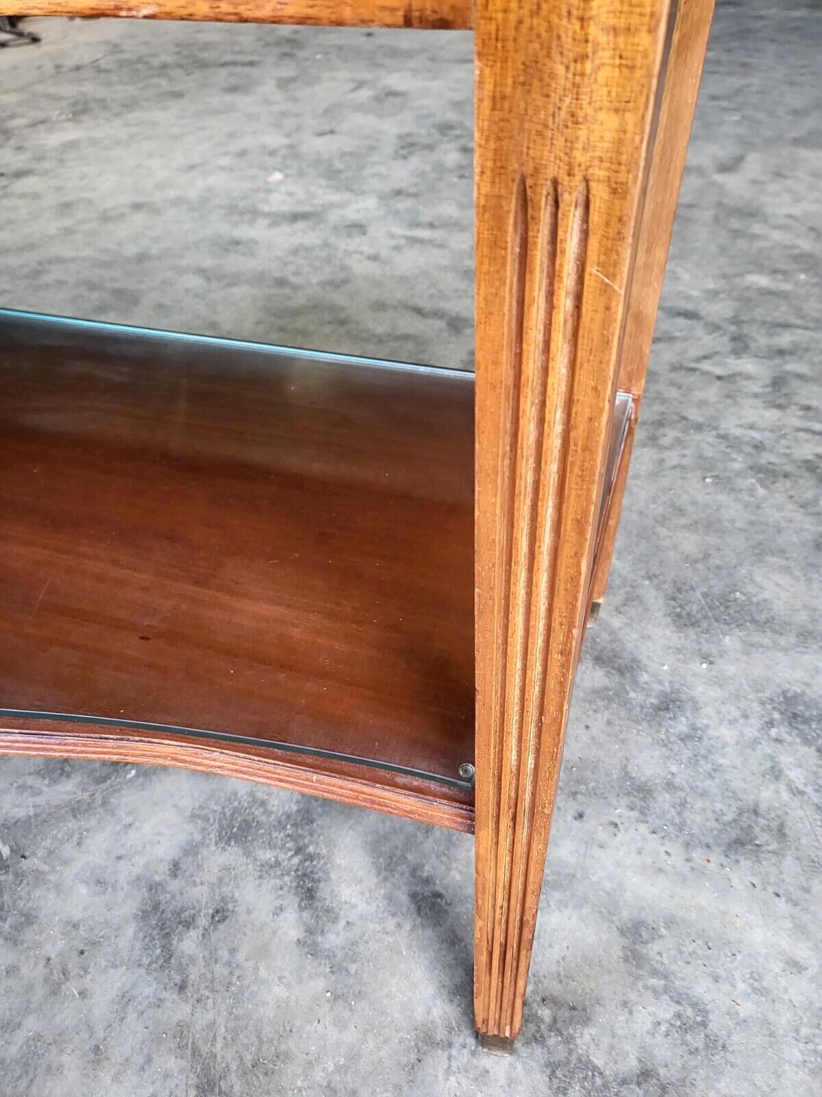 Antique Repro French Inlaid 2 Tier Serpentine Sideboard Server Cutlery Drawers photo buy