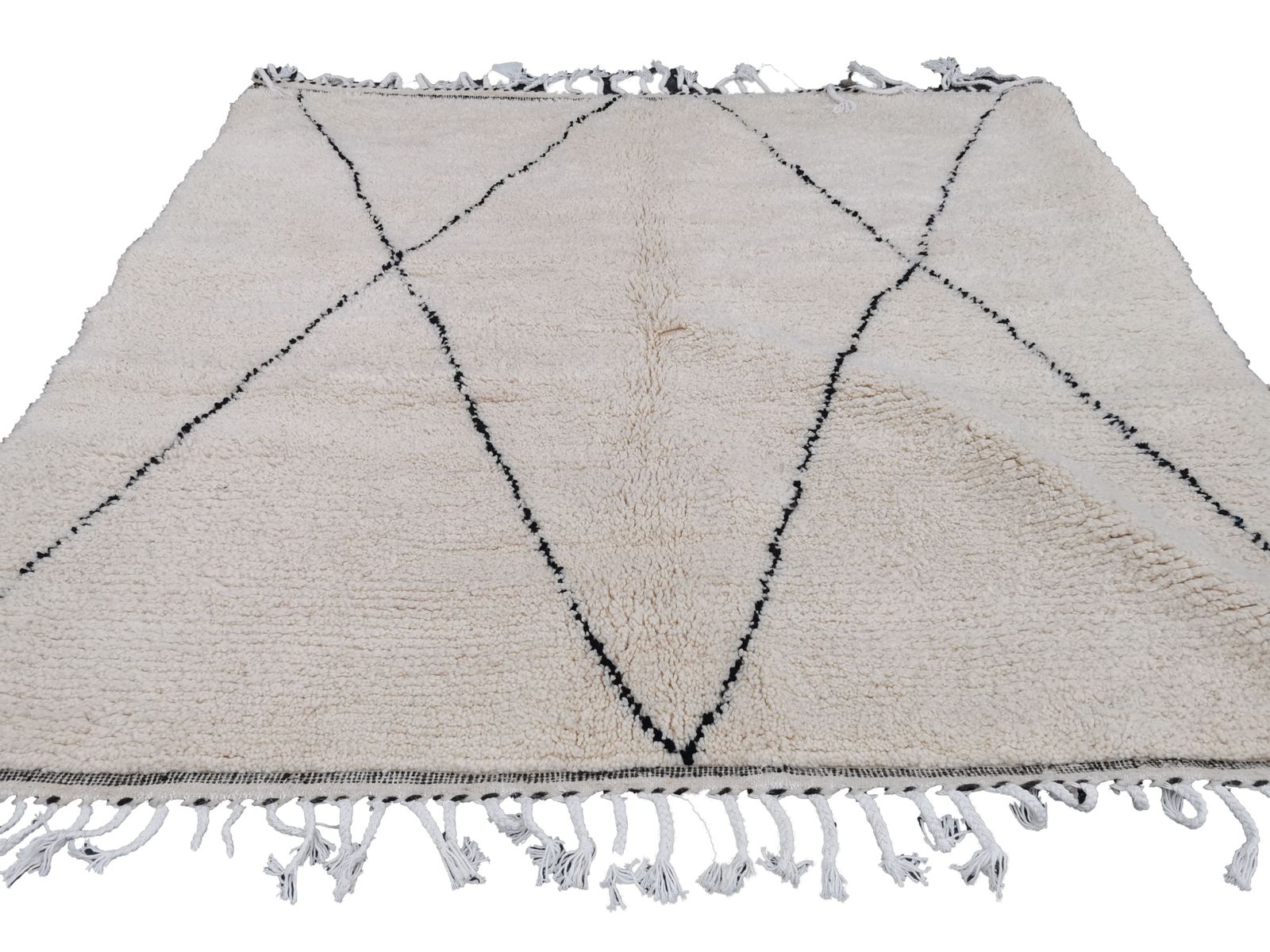 No Custom Fees. 170x170 Cm Handmade Moroccan Square Berber Rug. Natural Wool. Beni Ouarain Carpet photo Textiles